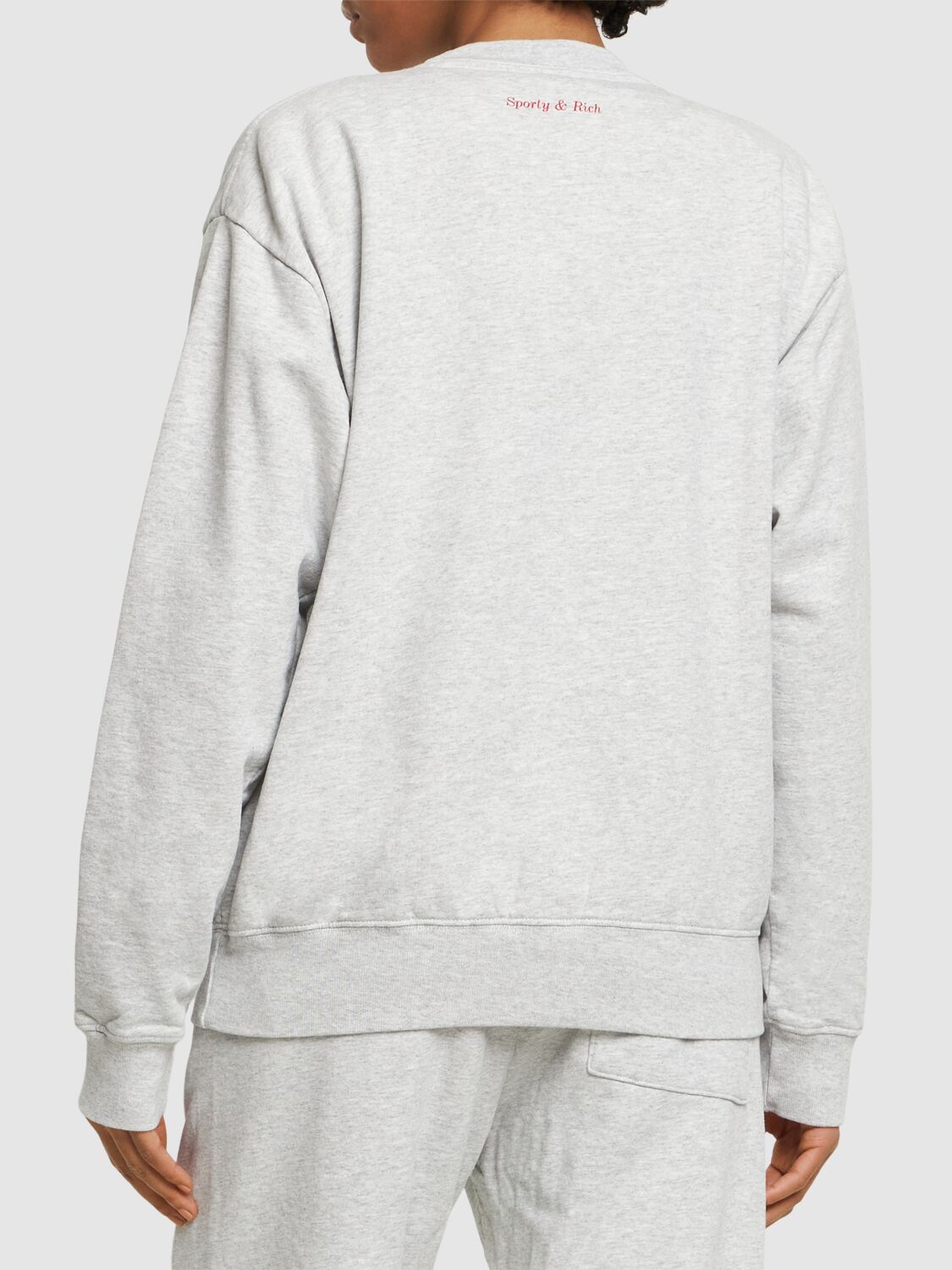 Shop Sporty And Rich Wellness Ivy Unisex Crewneck Sweatshirt In Grey