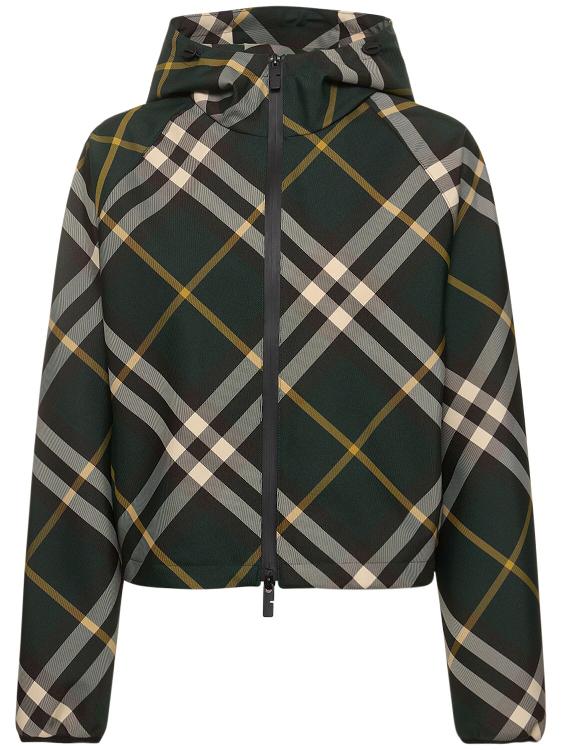 Image of Check Tech Hooded Cropped Jacket