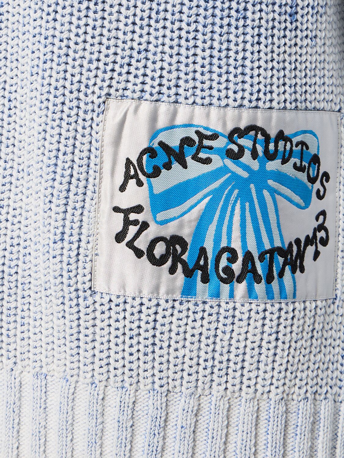 Shop Acne Studios Kype Cotton Blend Sweater In Blue,white