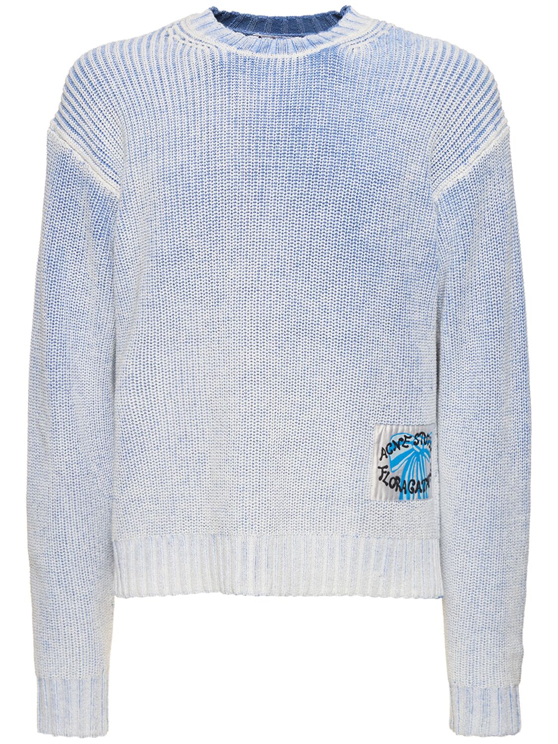 Acne Studios Kype Cotton Blend Sweater In Blue,white