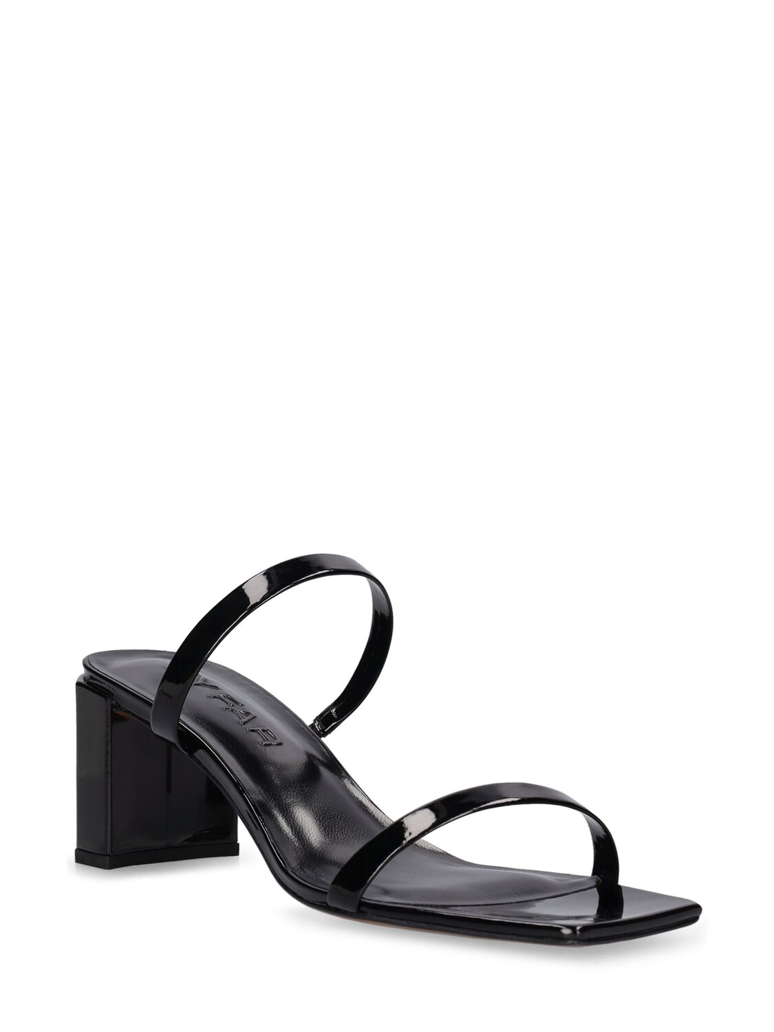 Shop By Far 70mm Tanya Patent Leather Mules In Black