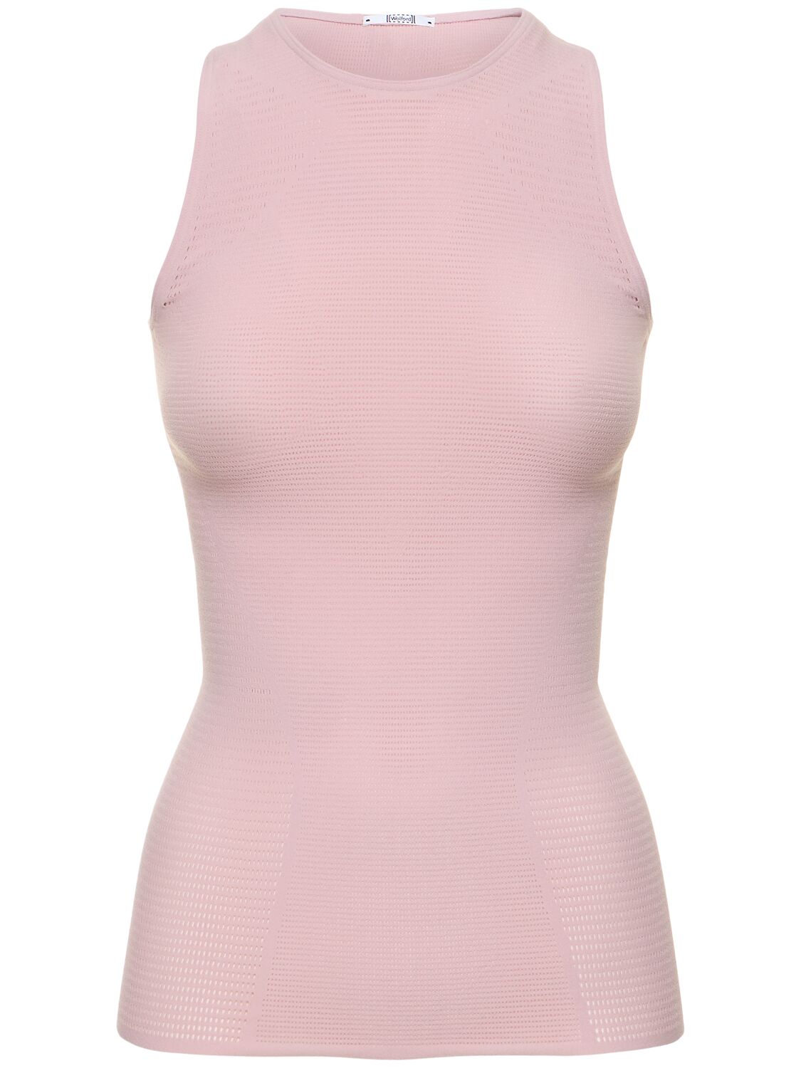 Wolford Grid Net Sleeveless Tank Top In Mauve