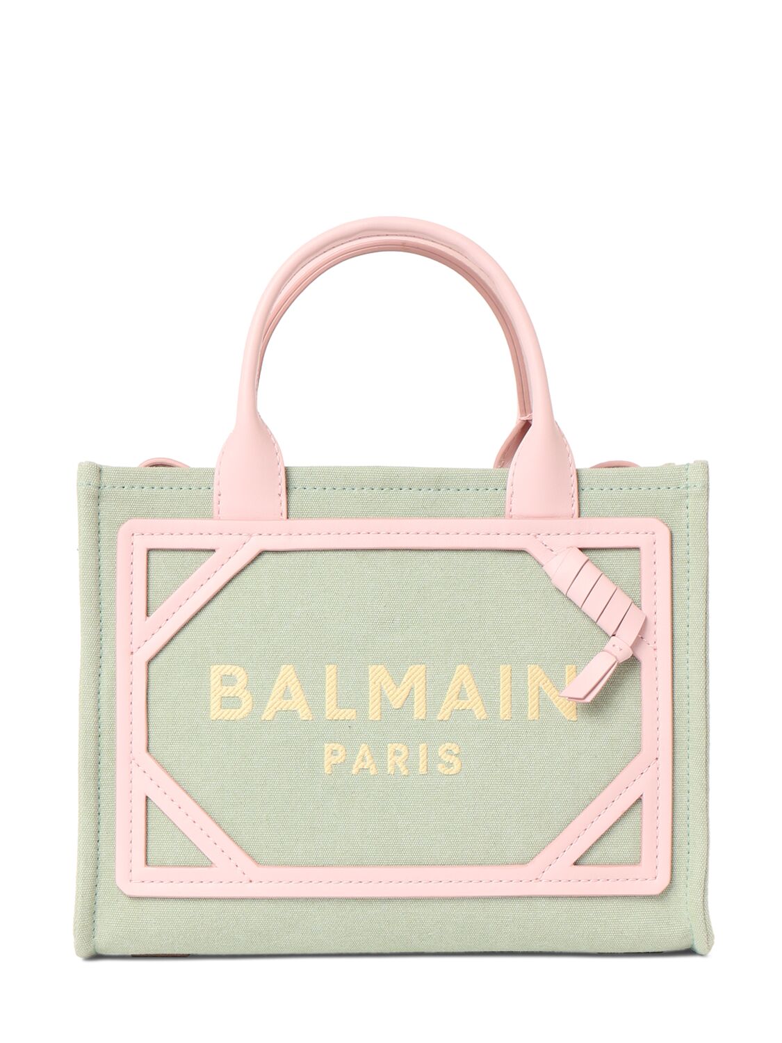 Balmain Small B-army Monogram Shopper Bag In Vert Menthe