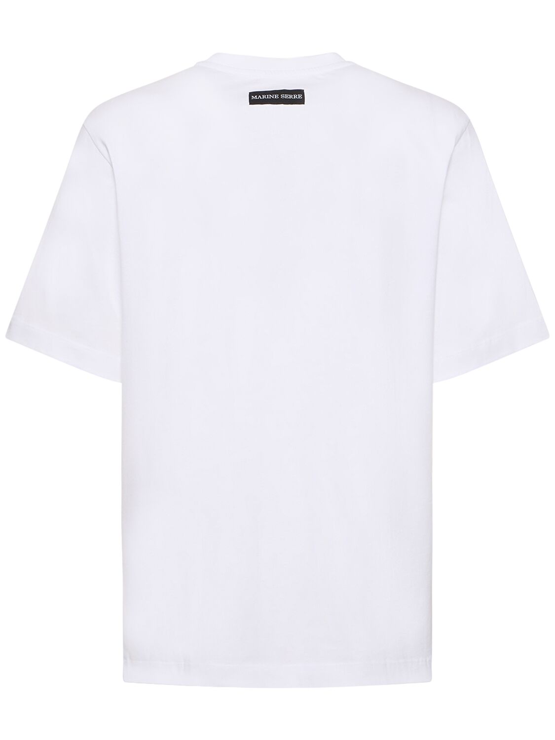Shop Marine Serre Logo Organic Cotton Jersey T-shirt In White