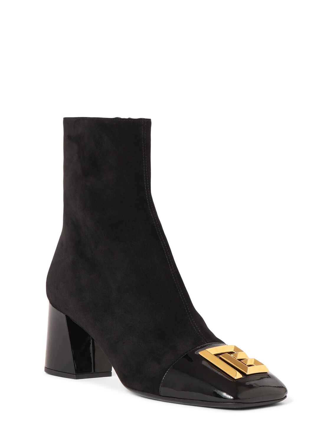 Shop Balmain 75mm Edna Suede Ankle Boots In Black