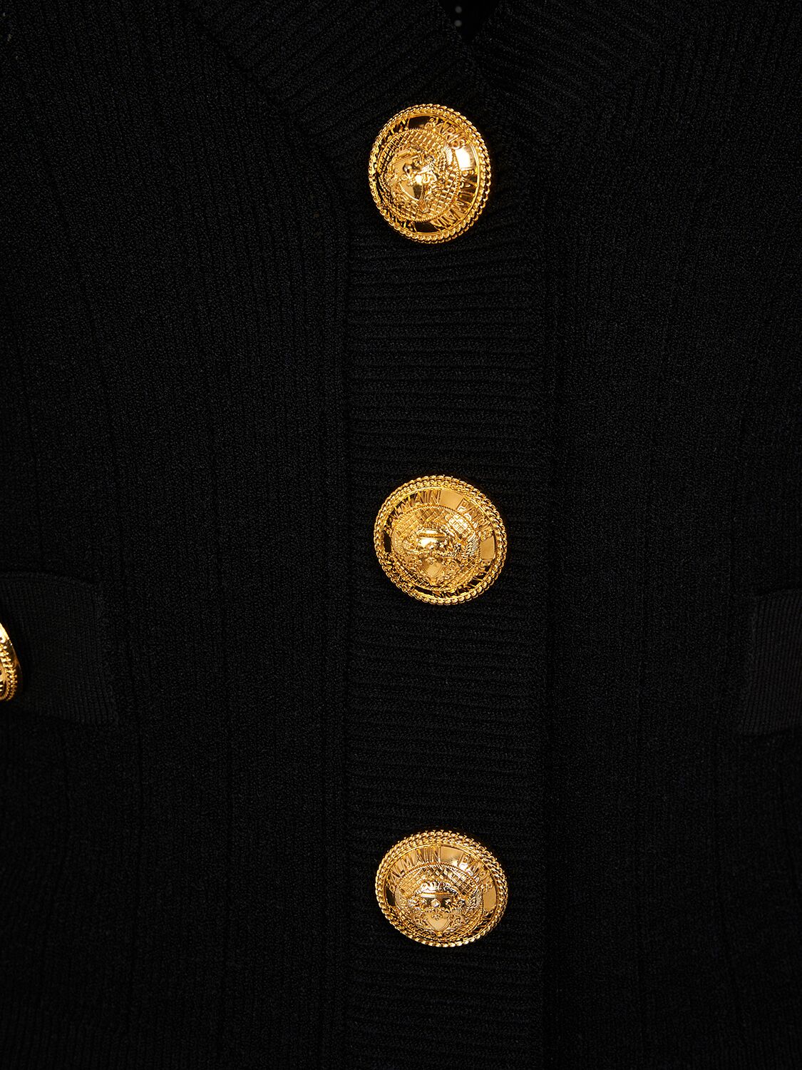 Shop Balmain Cropped Viscose Knit Cardigan In Black