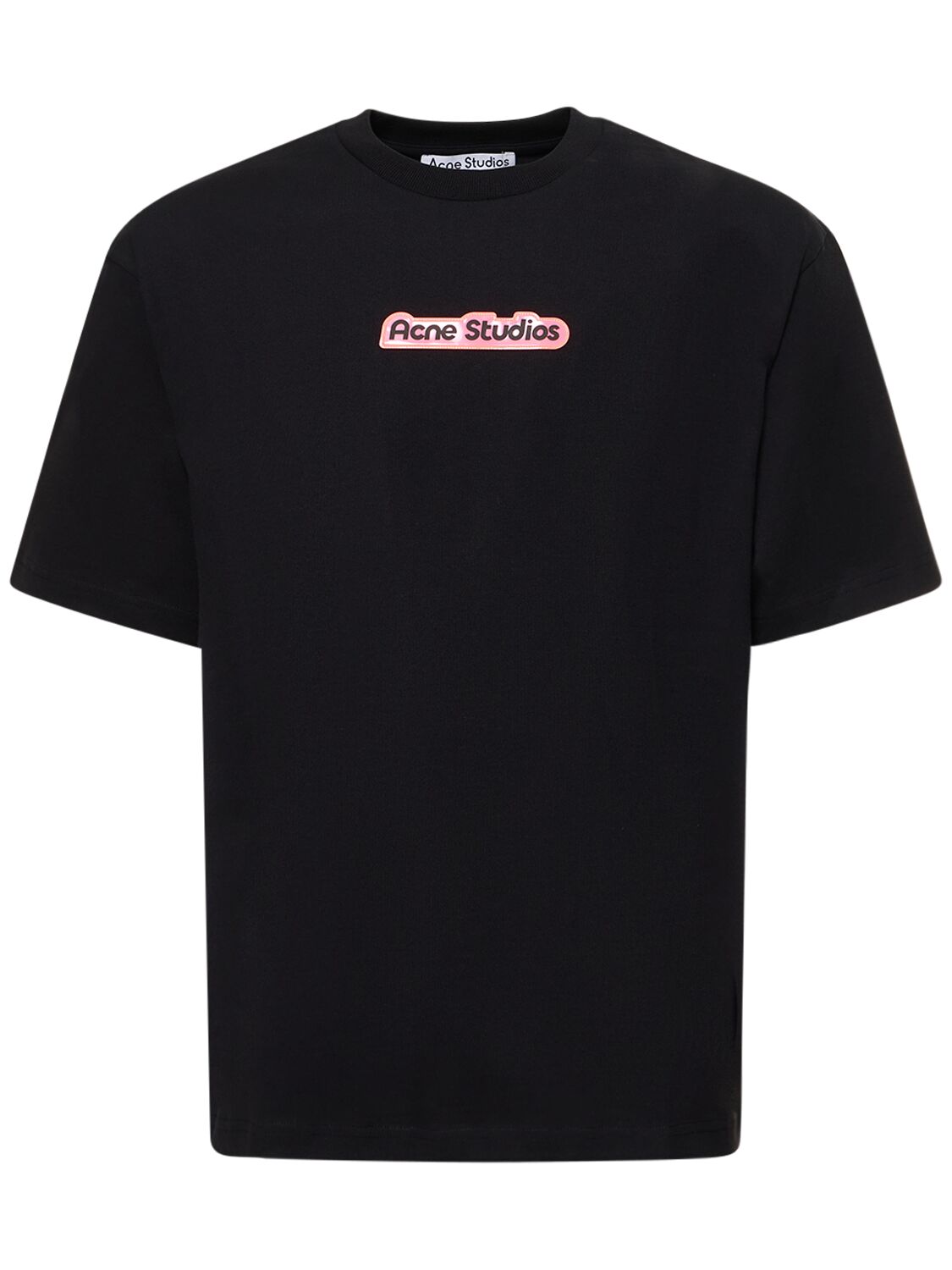 Acne Studios Extorr Ski Logo Cotton T-shirt In Black