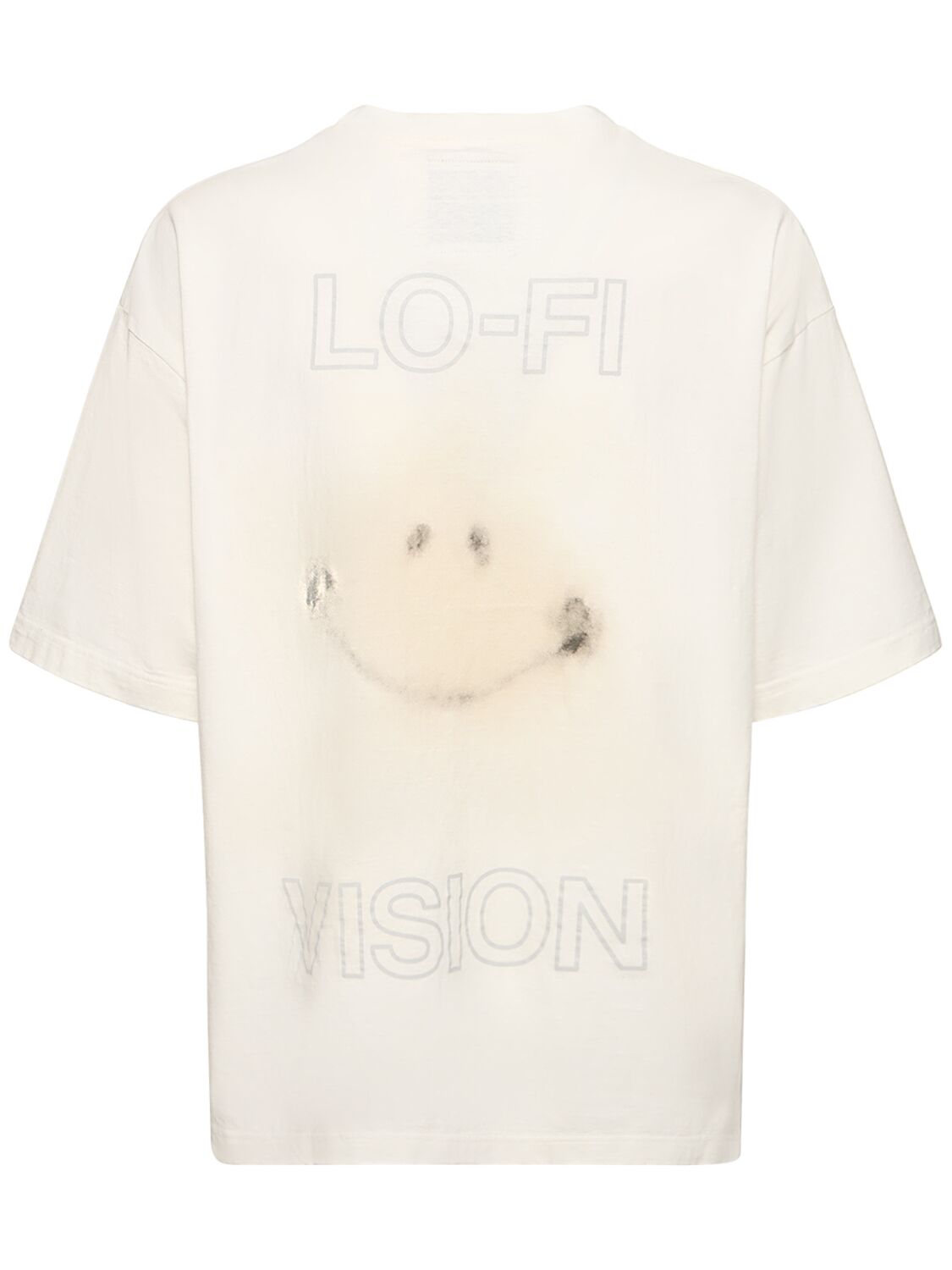 Shop Miharayasuhiro Smiley Face Printed Cotton T-shirt In White