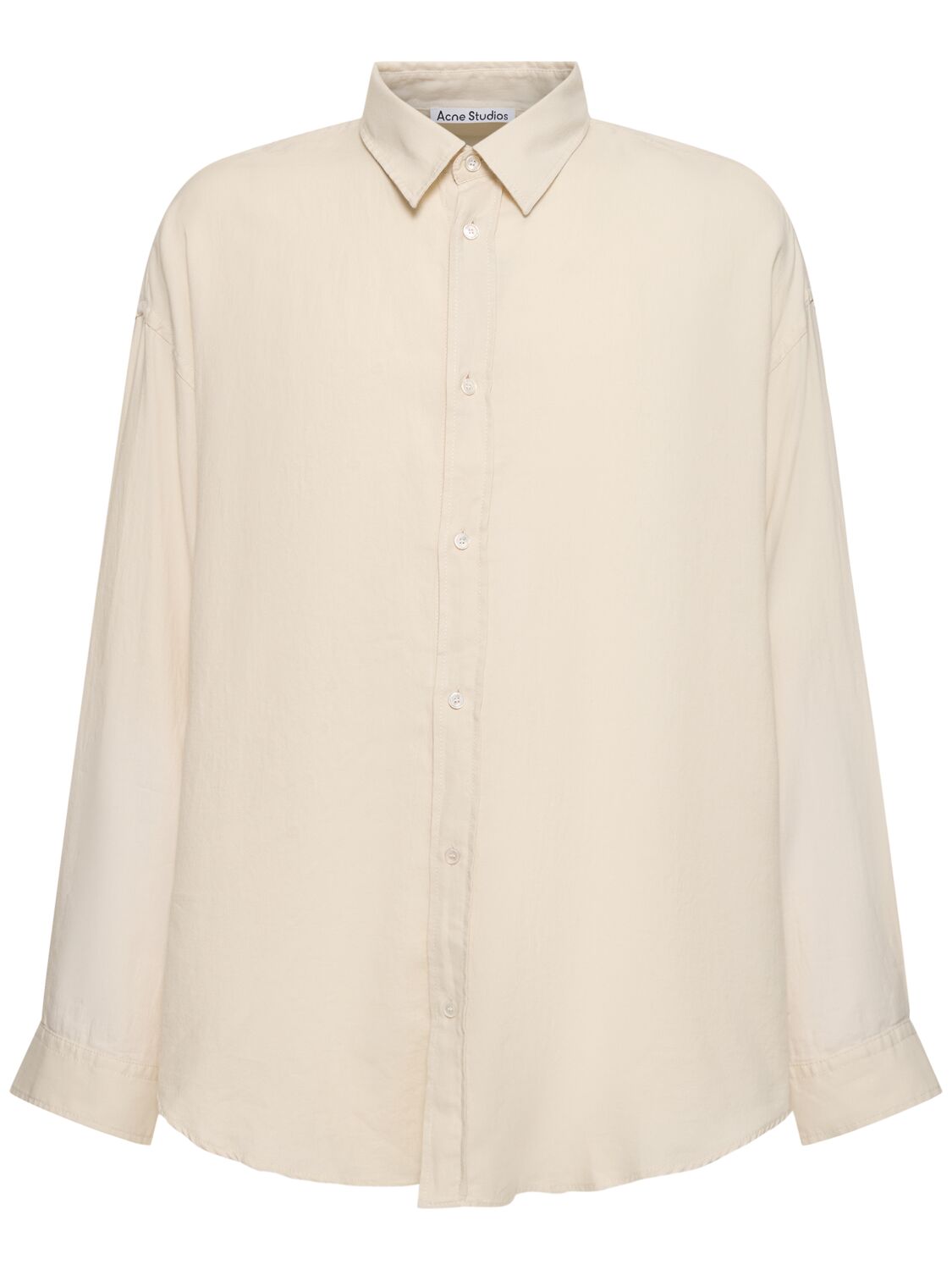 Acne Studios Setar Basket Weave Organic Cotton Shirt In Off White