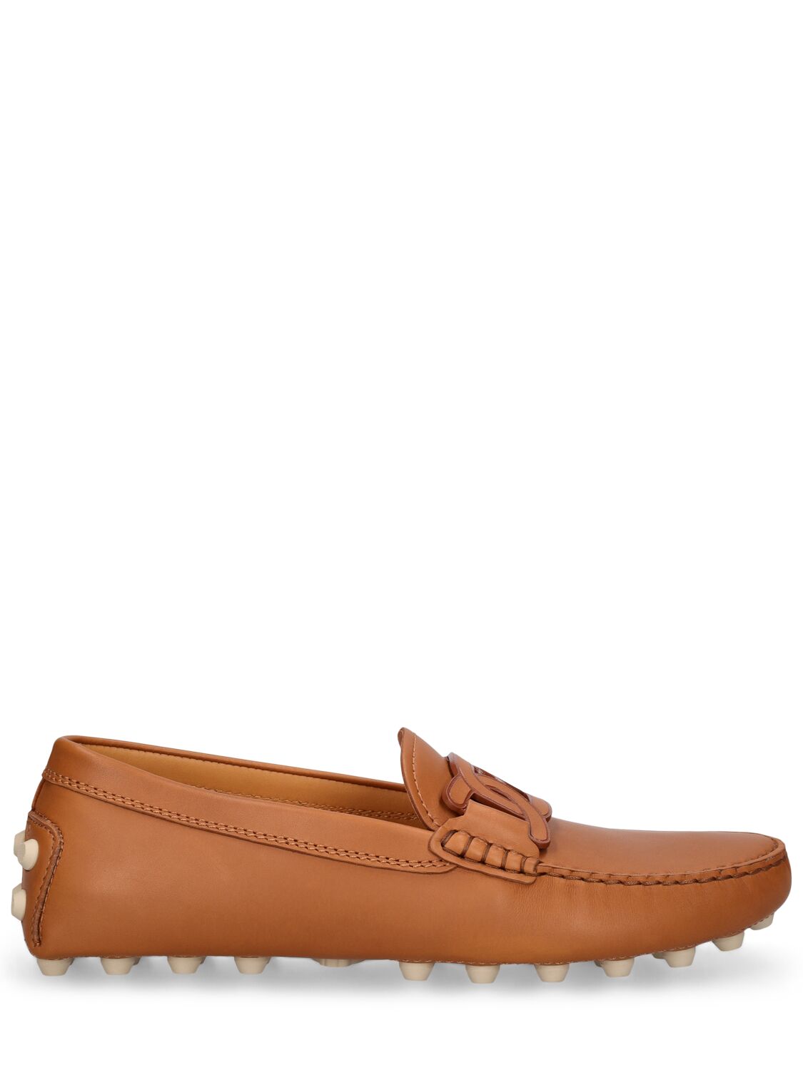 Tod's 10mm Gommino Macro Leather Loafers In Tan