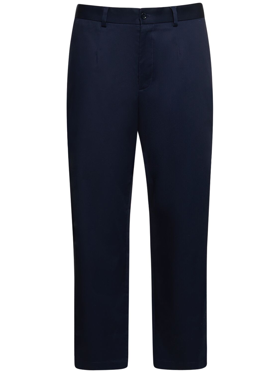 Dolce & Gabbana Wide Cotton Gabardine Chino Trousers In Blue Scurissimo
