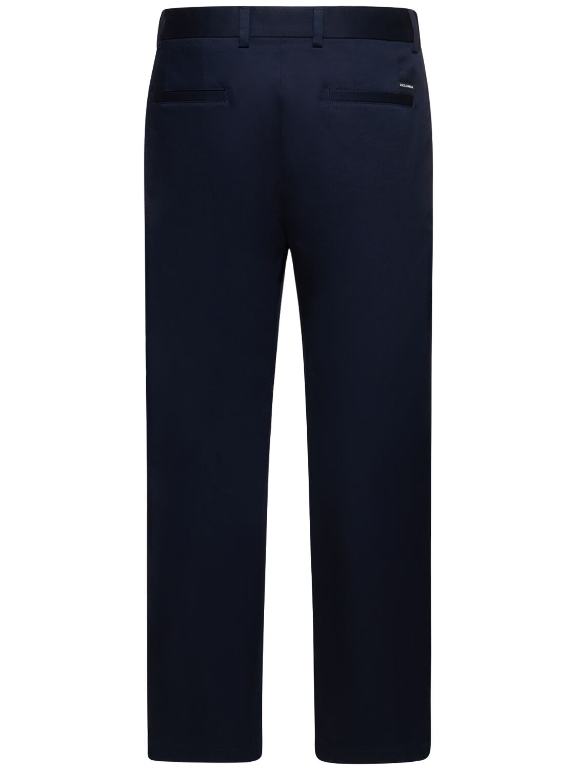Shop Dolce & Gabbana Wide Cotton Gabardine Chino Pants In Blue Scurissimo
