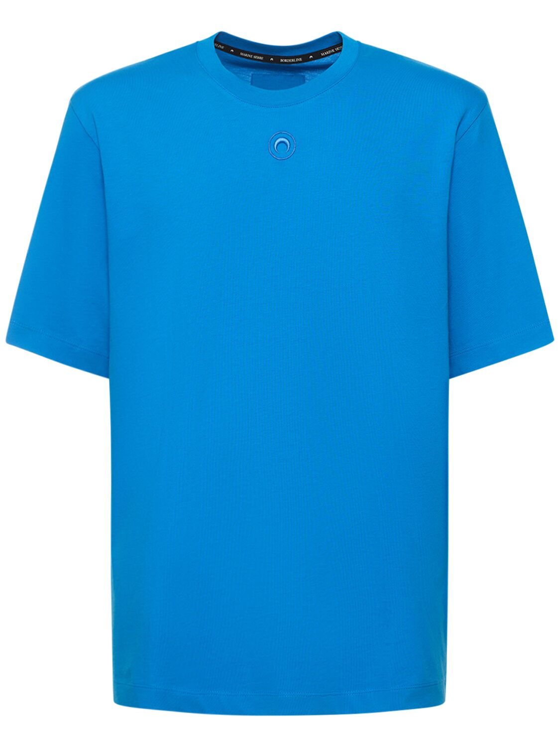 Marine Serre Logo Organic Cotton Jersey T-shirt In Blue