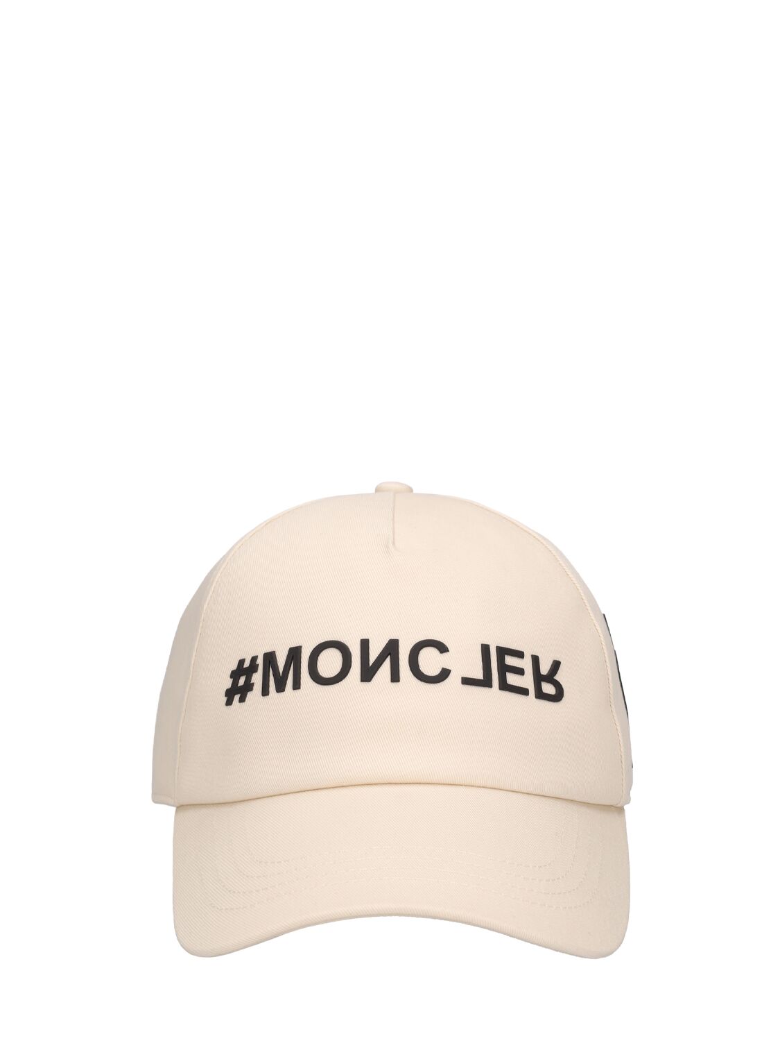 Moncler Cotton Gabardine Baseball Cap In Cream