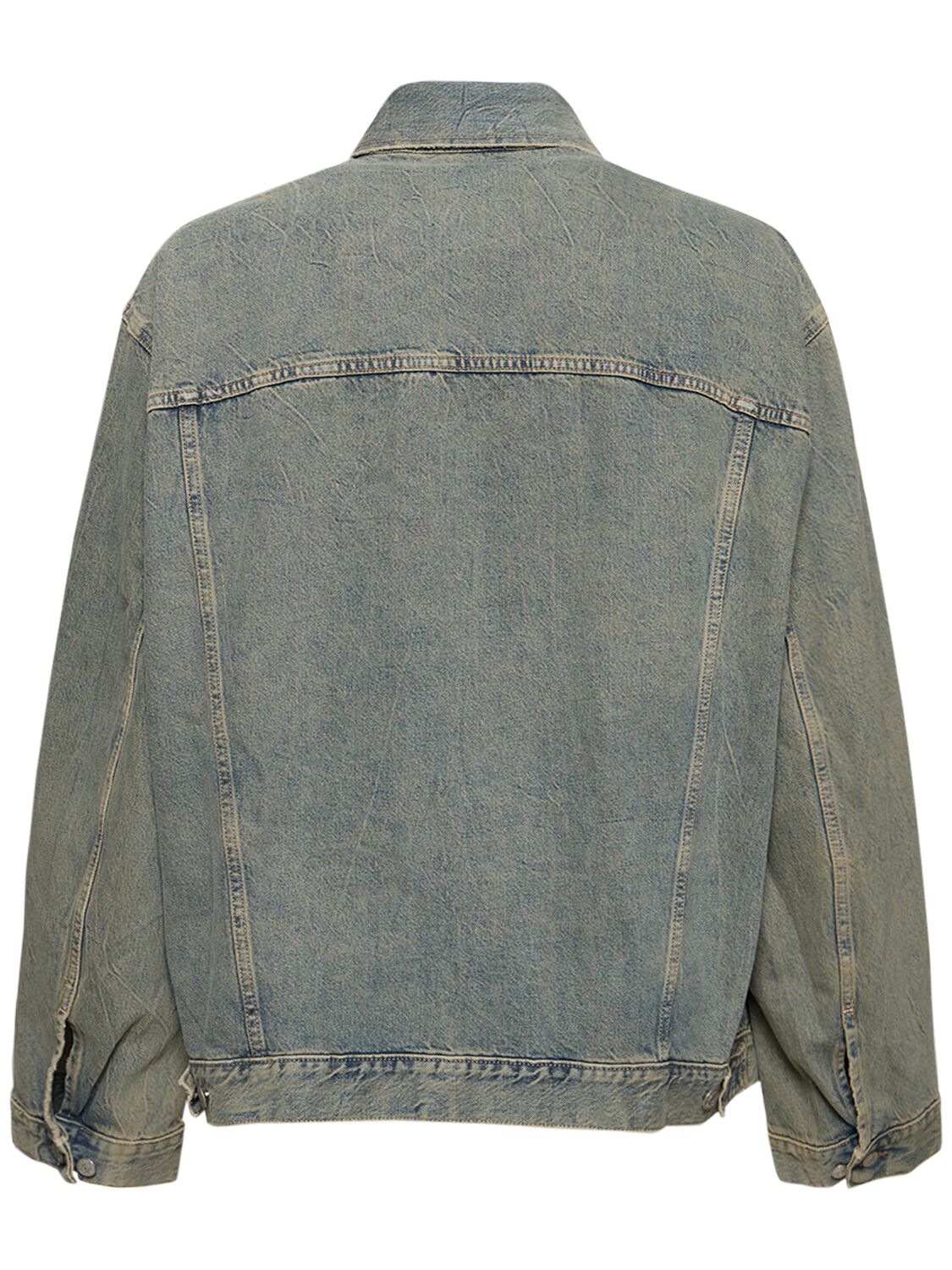 Shop Acne Studios Kataya Delta Denim Oversized Jacket In Blue