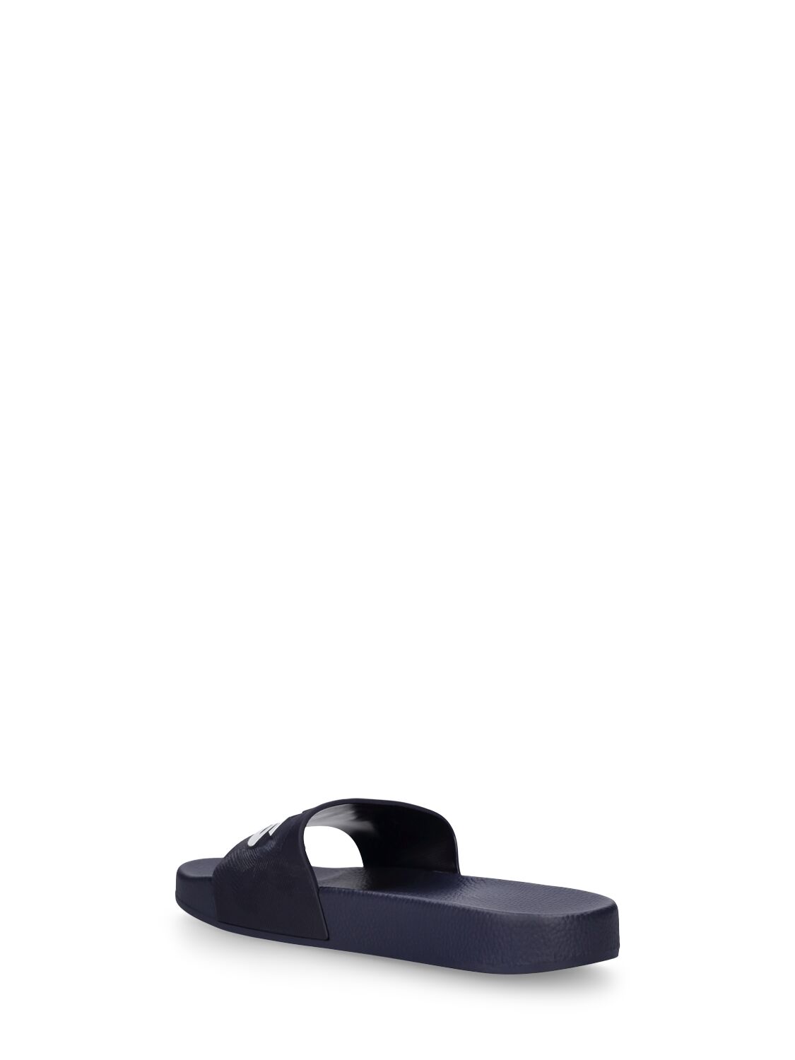 Shop Hugo Boss Logo Print Rubber Slide Sandals In Navy