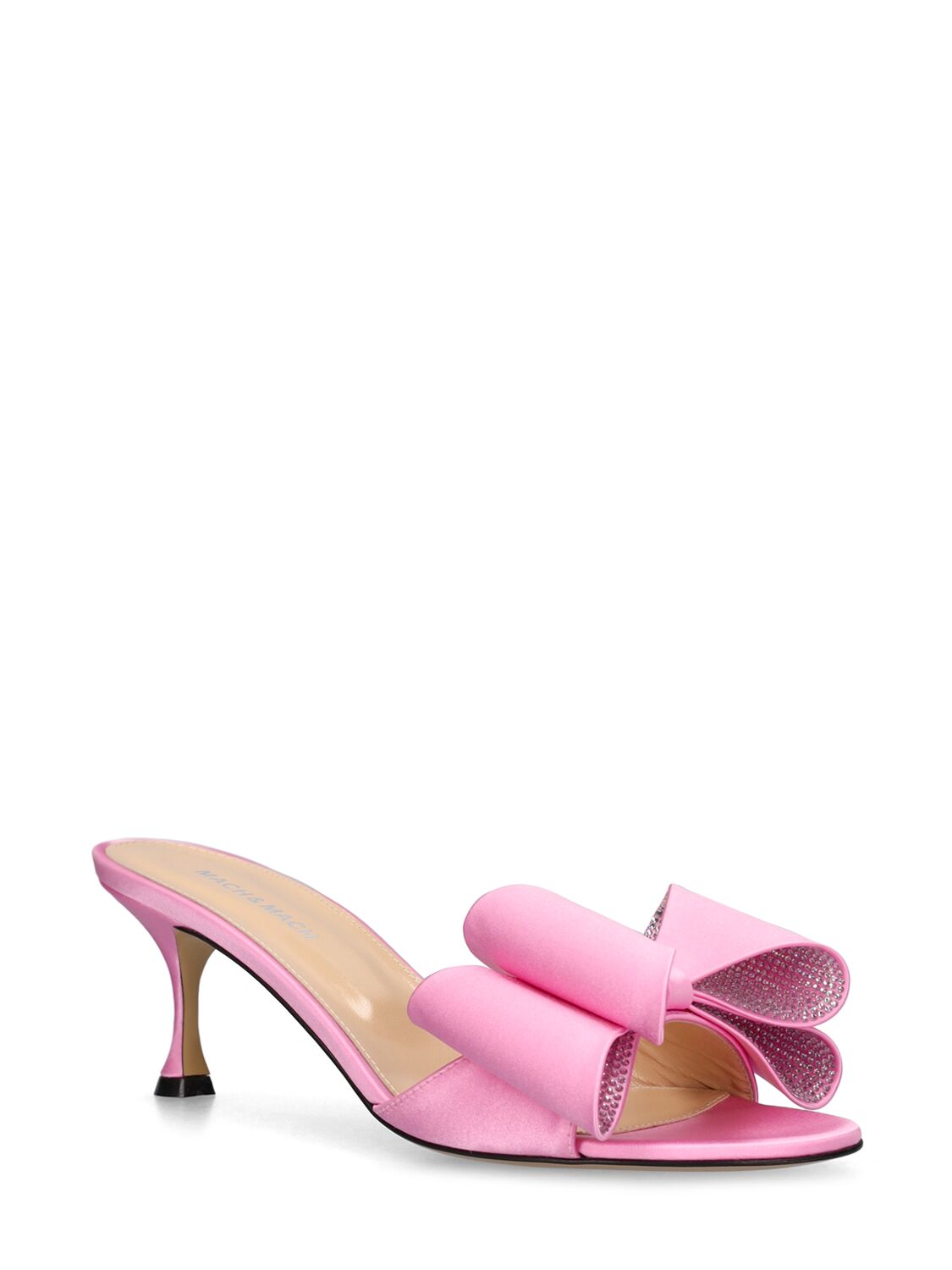 Shop Mach & Mach 65mm Cadeau Satin Sandals In Pink