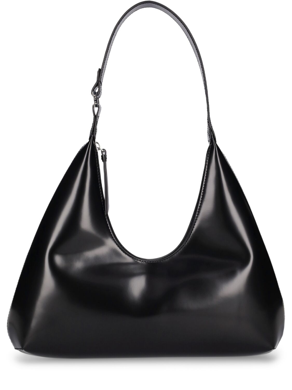 By Far Amber Semi-patent Leather Shoulder Bag In Black