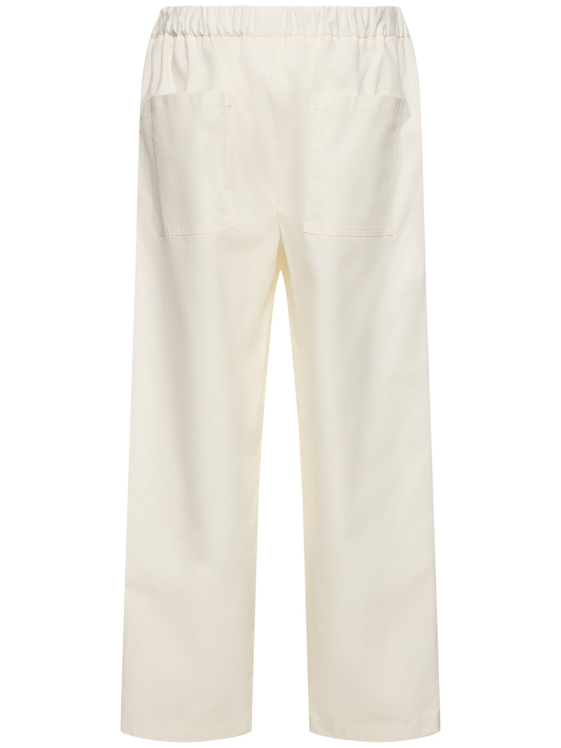 Shop Jil Sander Relaxed Fit Cotton Pants In Eggshell