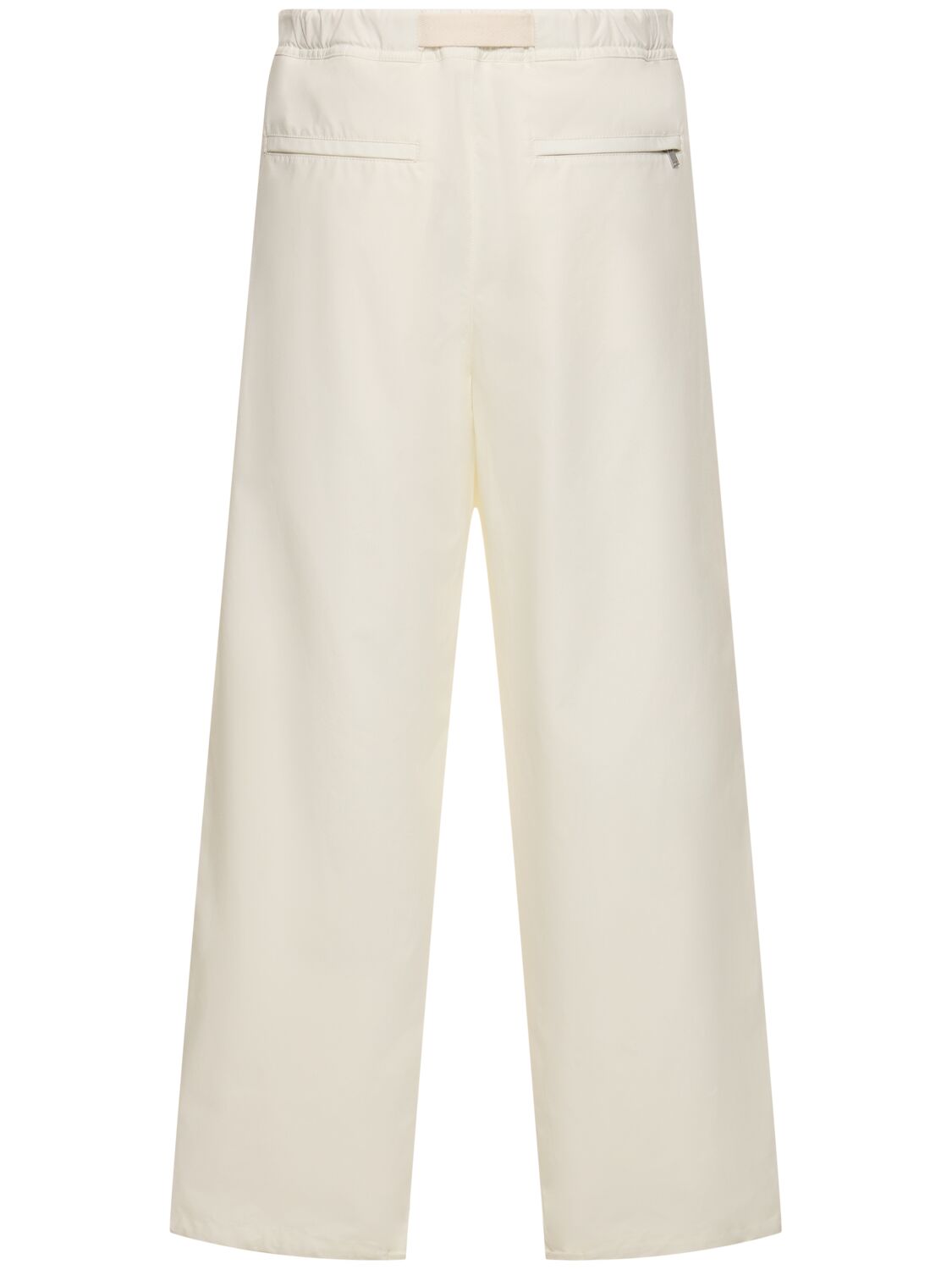 Shop Jil Sander Relaxed Fit Cotton Pants In Eggshell