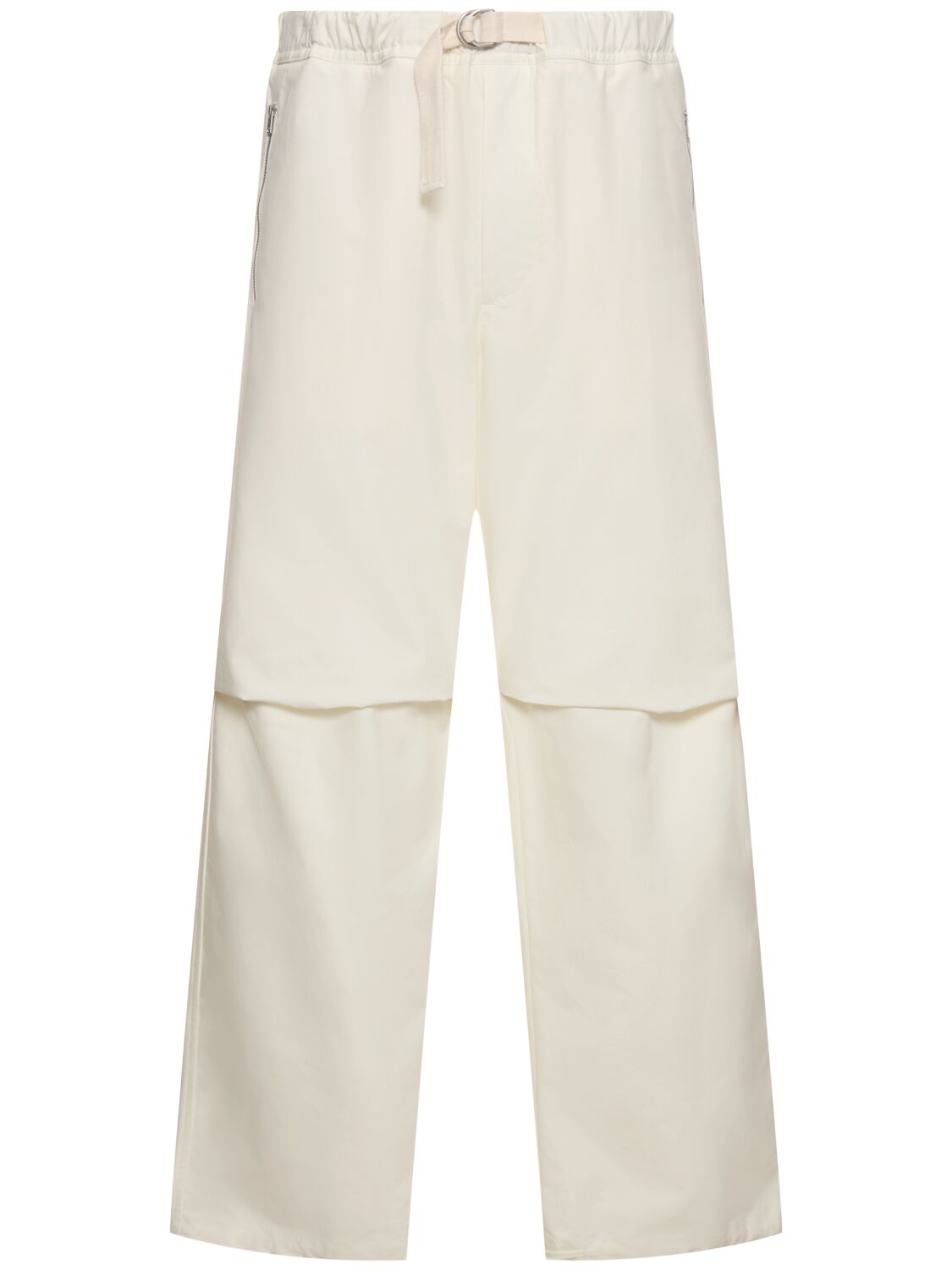 Jil Sander Relaxed Fit Cotton Pants In Eggshell