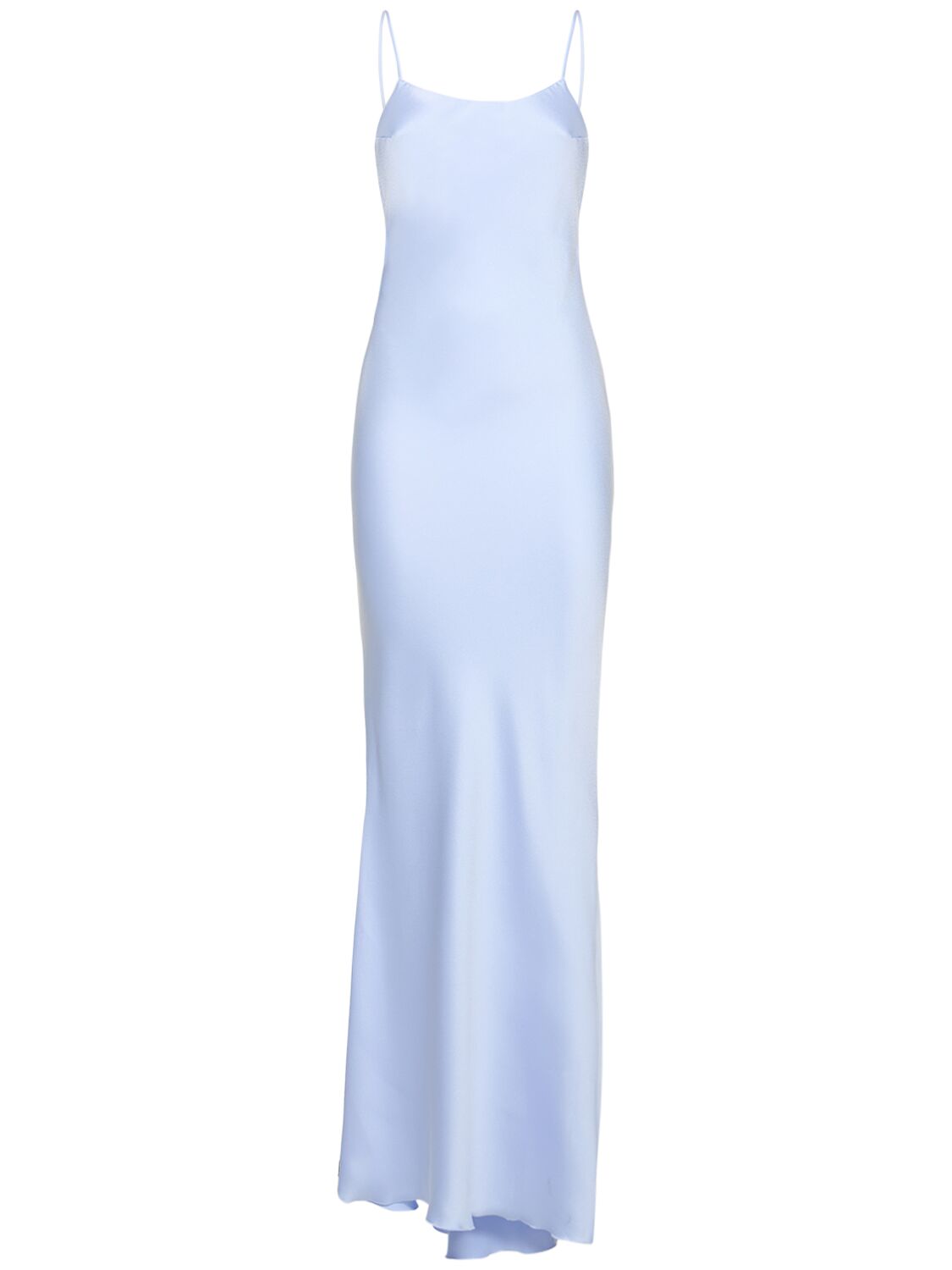 Shop The Andamane Ninfea Tech Crepe Satin Maxi Slip Dress In Blue