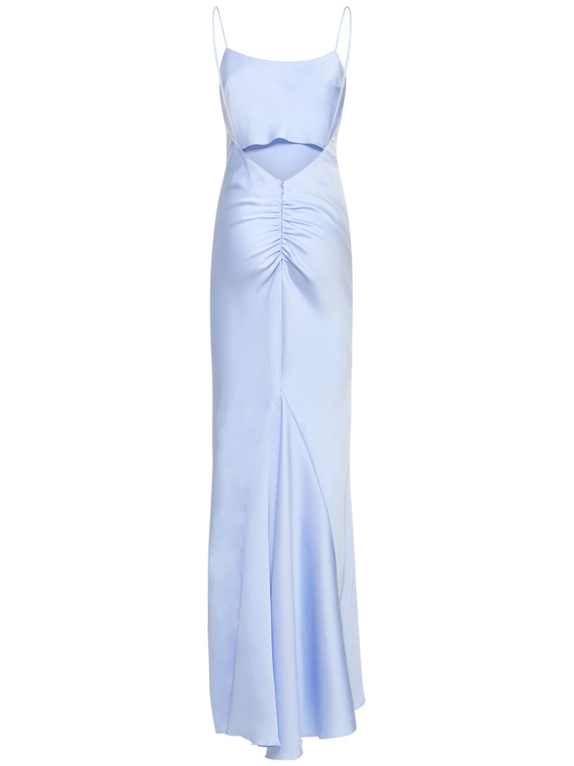 Shop The Andamane Ninfea Tech Crepe Satin Maxi Slip Dress In Blue