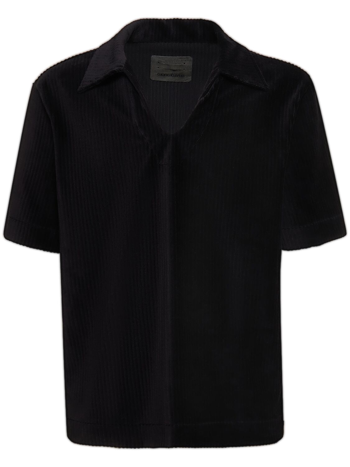 Giorgio Brato Cotton Velvet Polo In Black