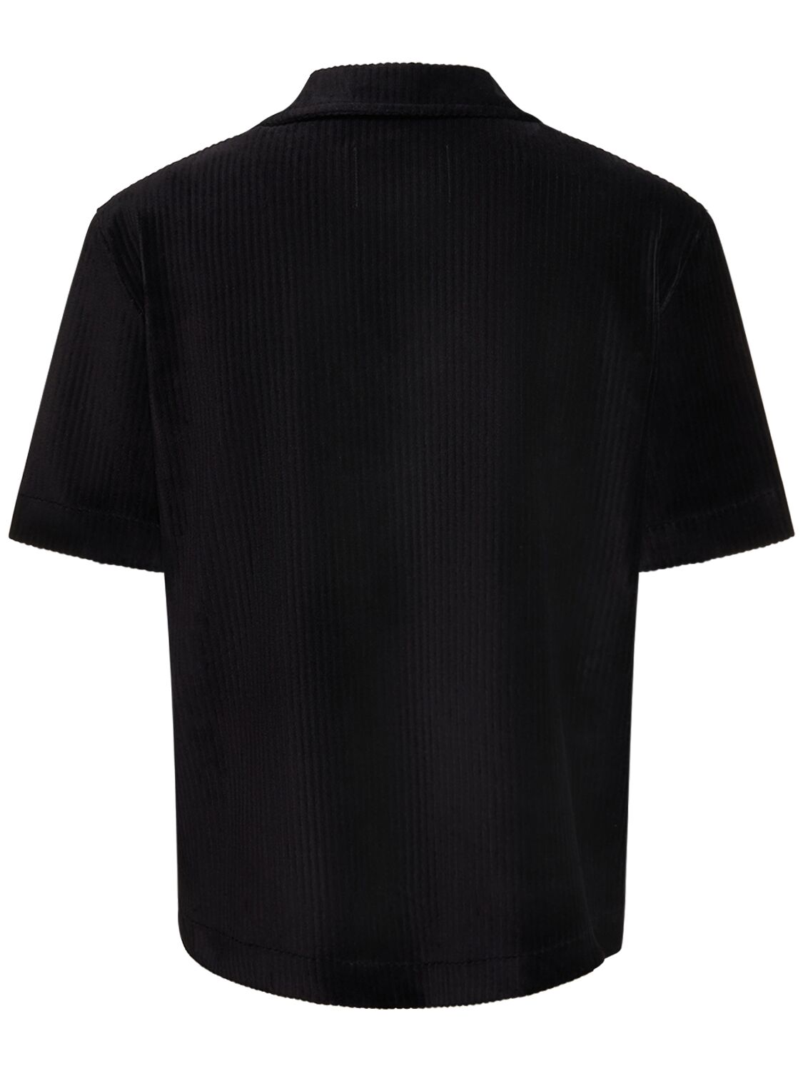 Shop Giorgio Brato Cotton Velvet Polo In Black
