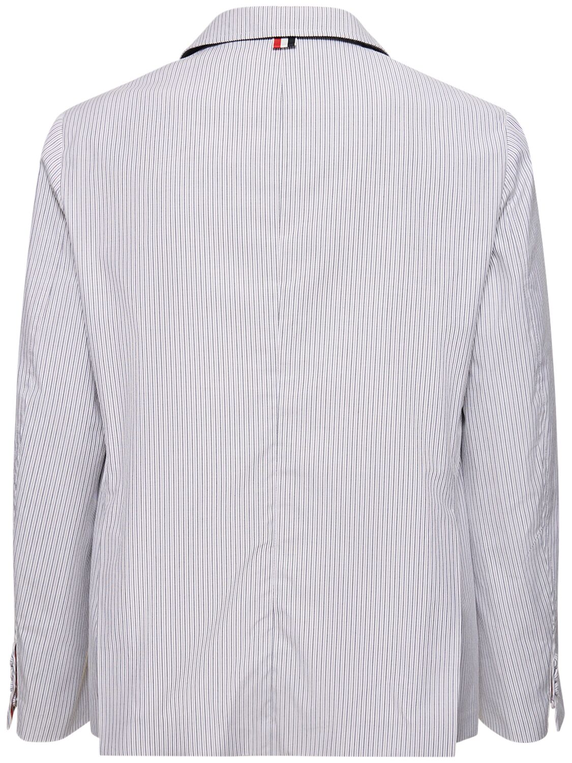 Shop Thom Browne Unconstructed Cotton Blazer In Med Grey