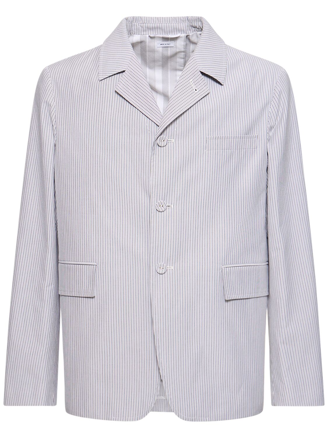 Shop Thom Browne Unconstructed Cotton Blazer In Med Grey