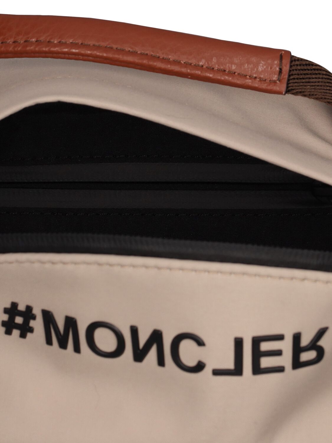 Shop Moncler Nylon Belt Bag In Beige