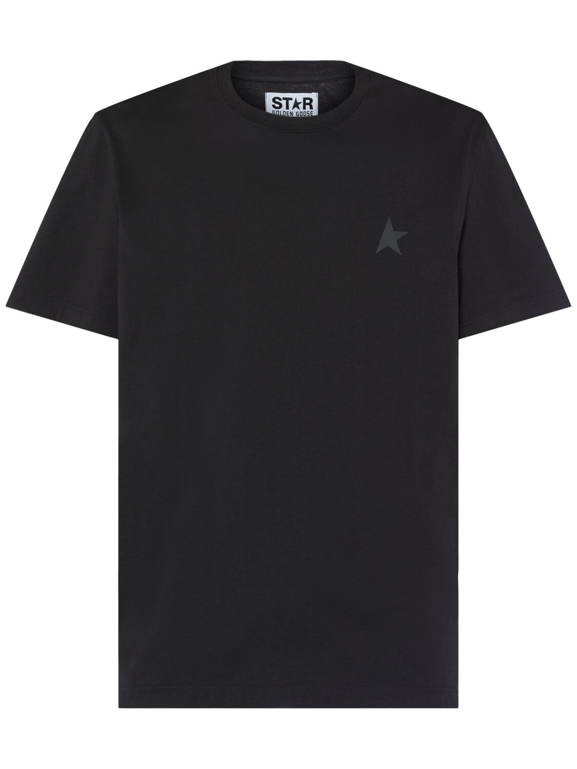 Shop Golden Goose Small Star Logo Cotton T-shirt In Black