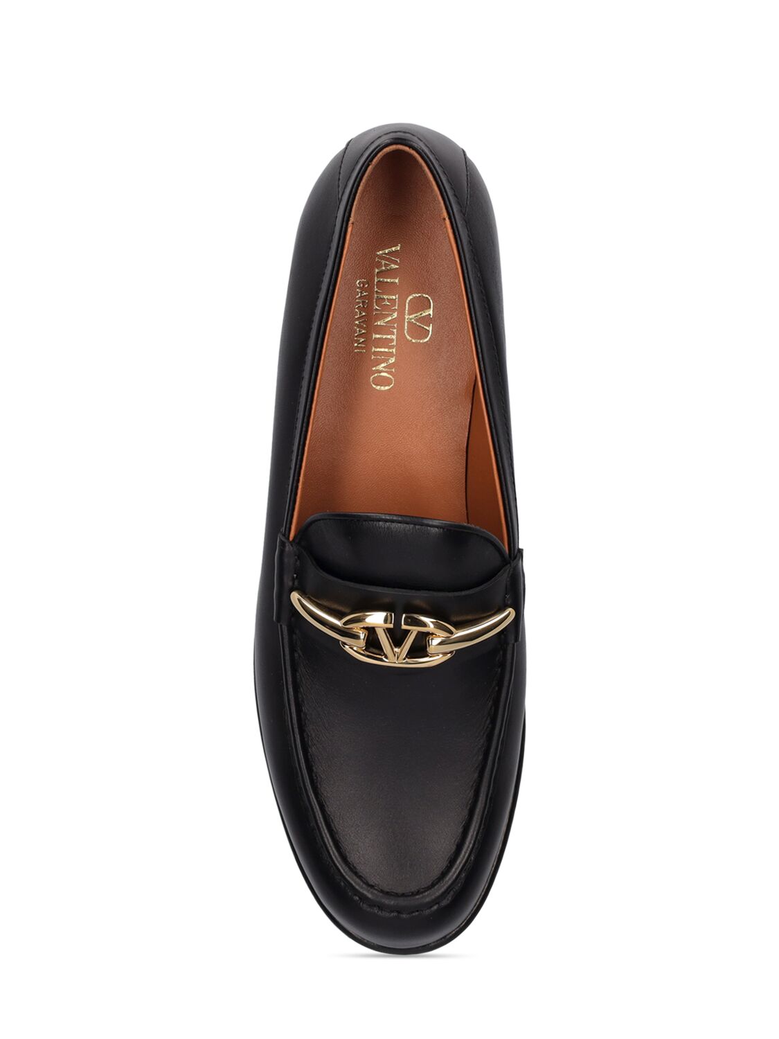 Shop Valentino 25mm V Logo Gate Leather Loafers In Black