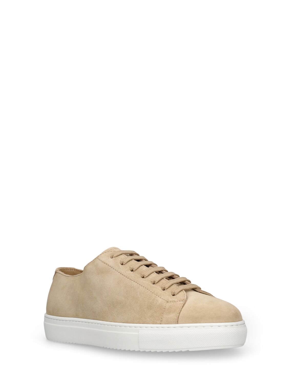 Shop Doucal's Washed Suede Low Top Sneakers In Sand