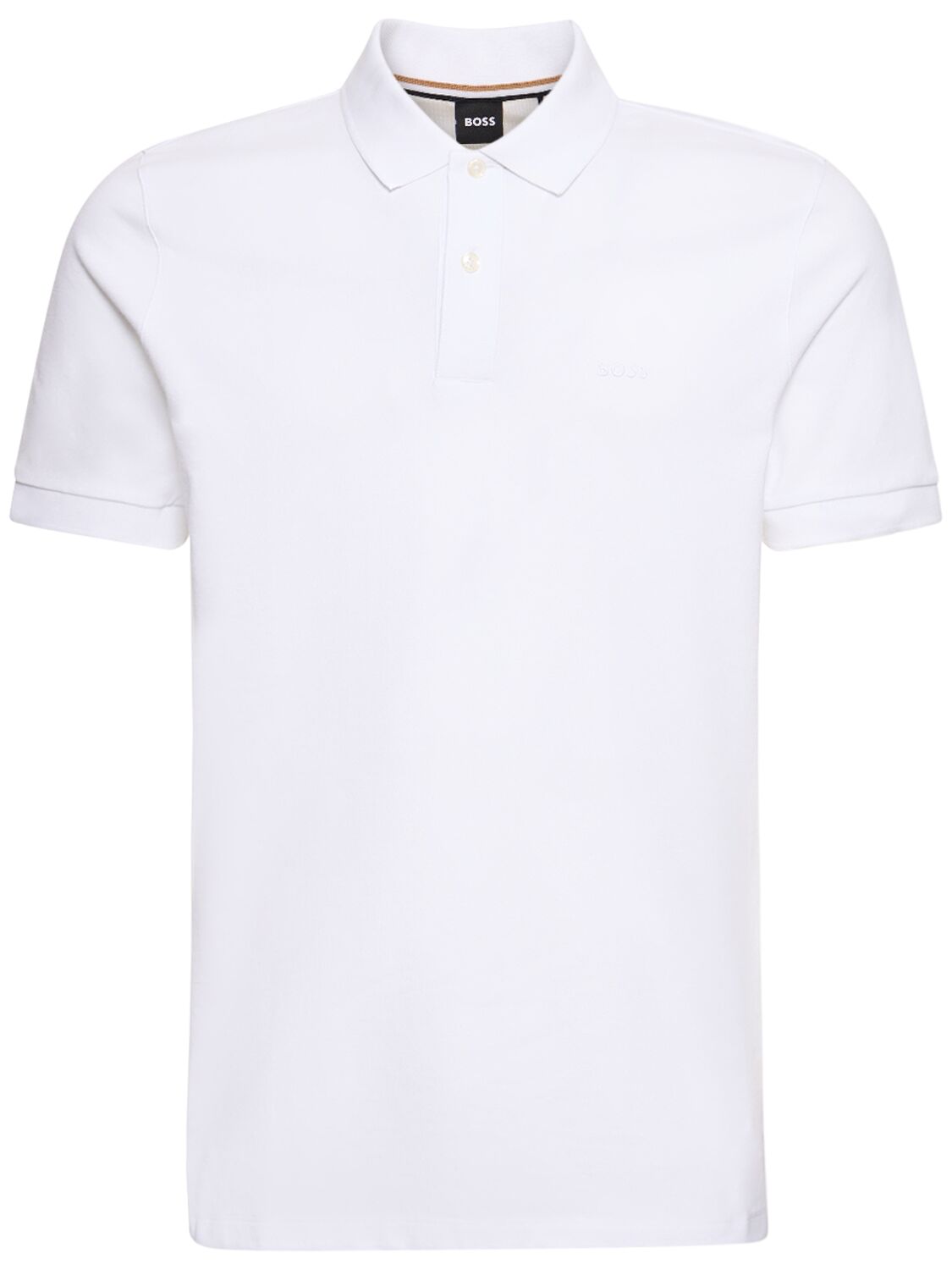 Hugo Boss Pallas Embroidered Logo Polo Shirt In White