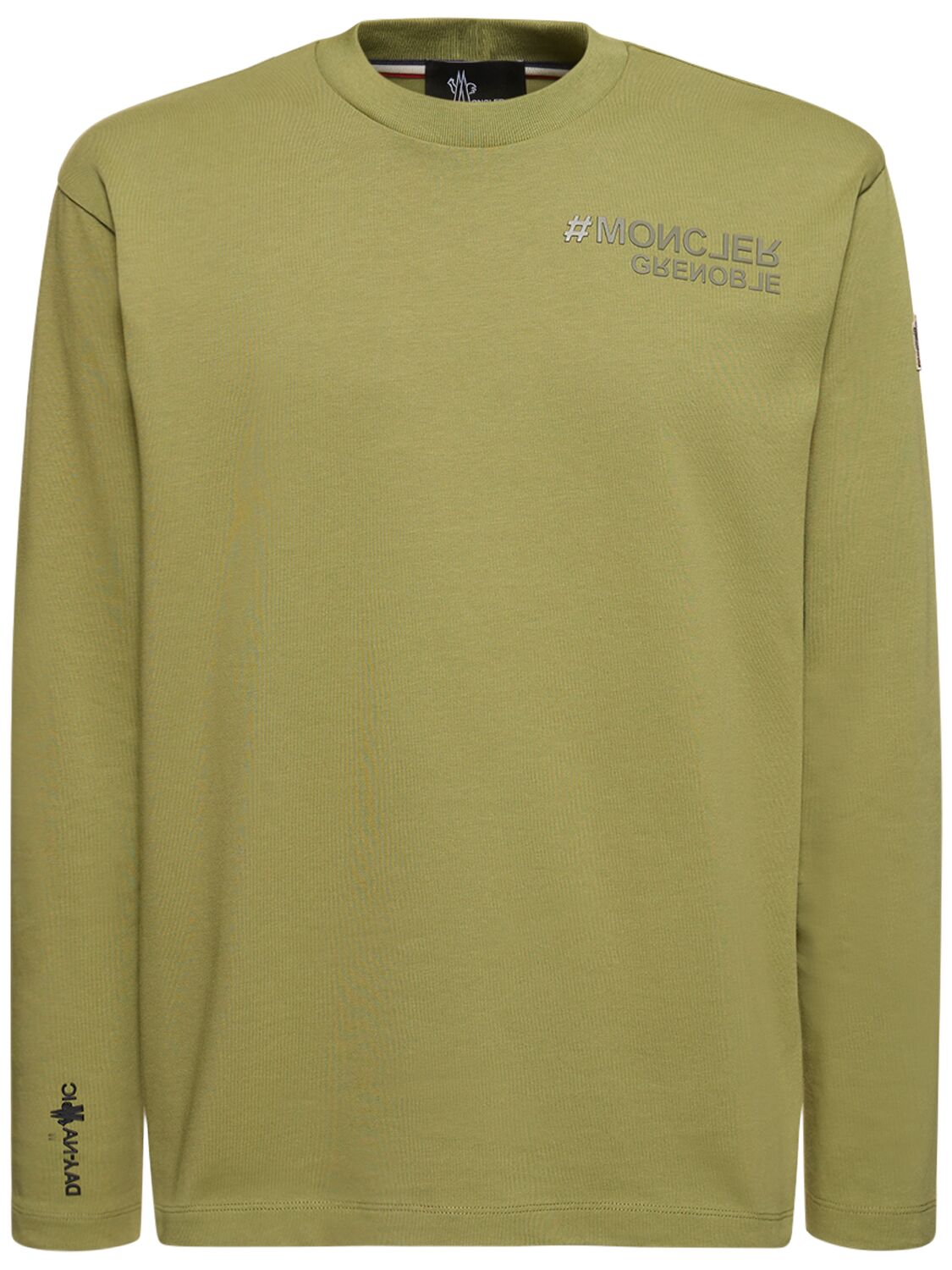 Moncler Logo Cotton T-shirt In Green