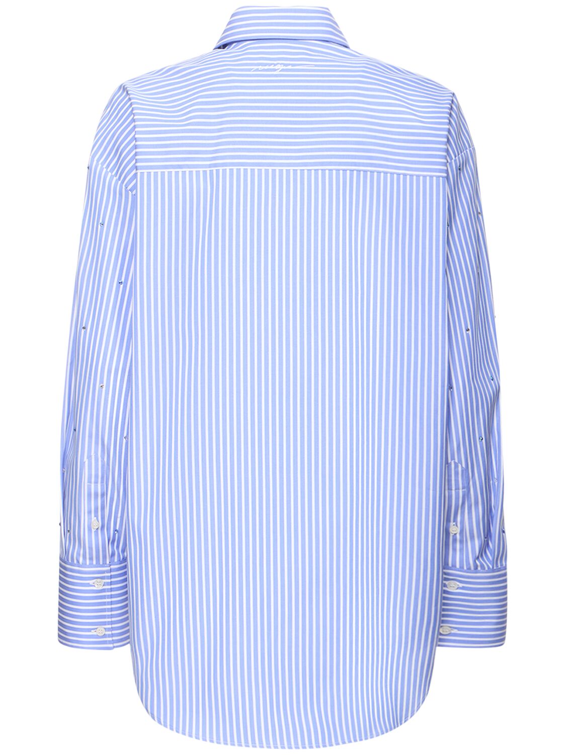 Shop Msgm Cotton Poplin Shirt In Light Blue