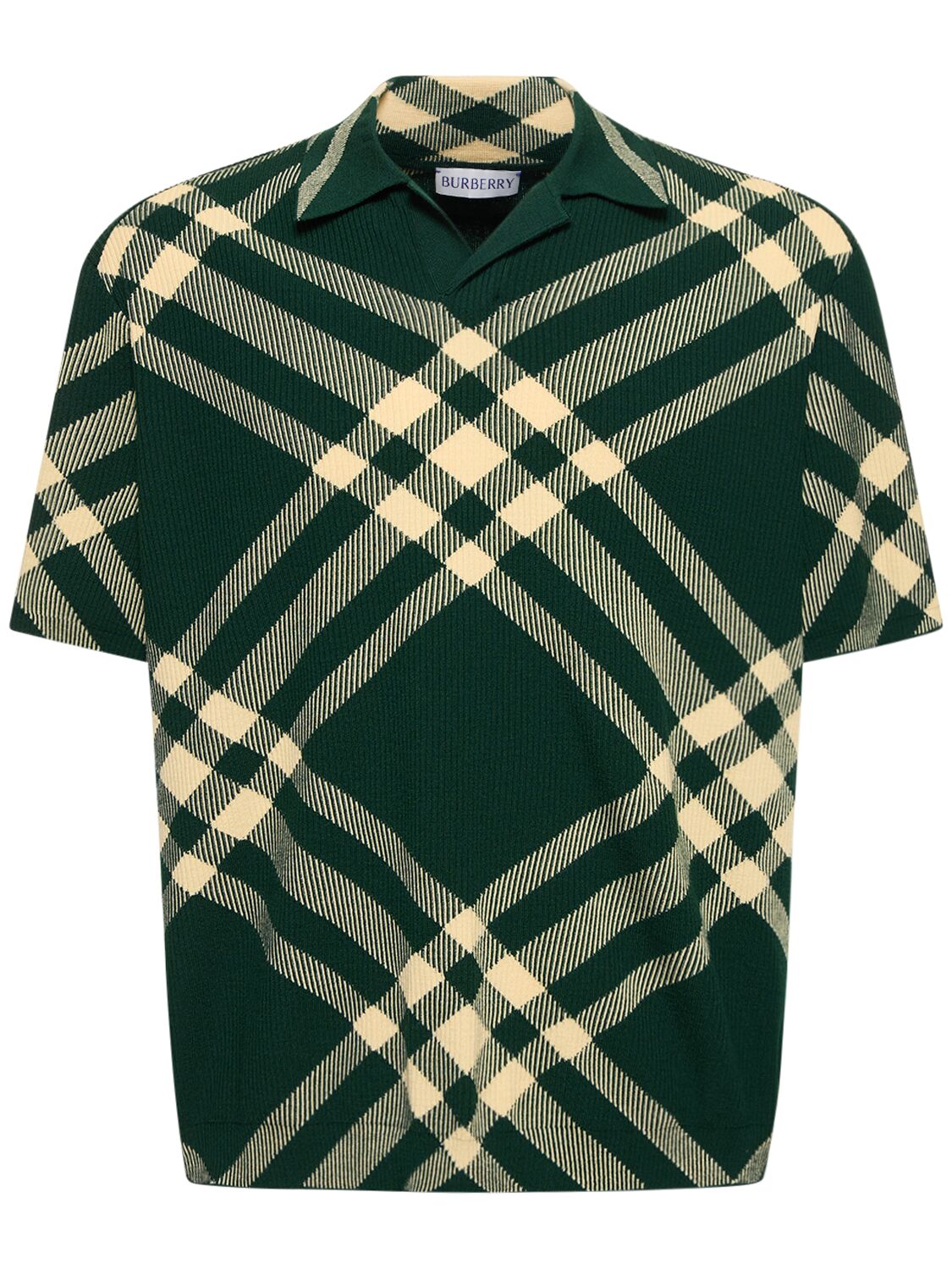 Image of Check Wool Knit Polo