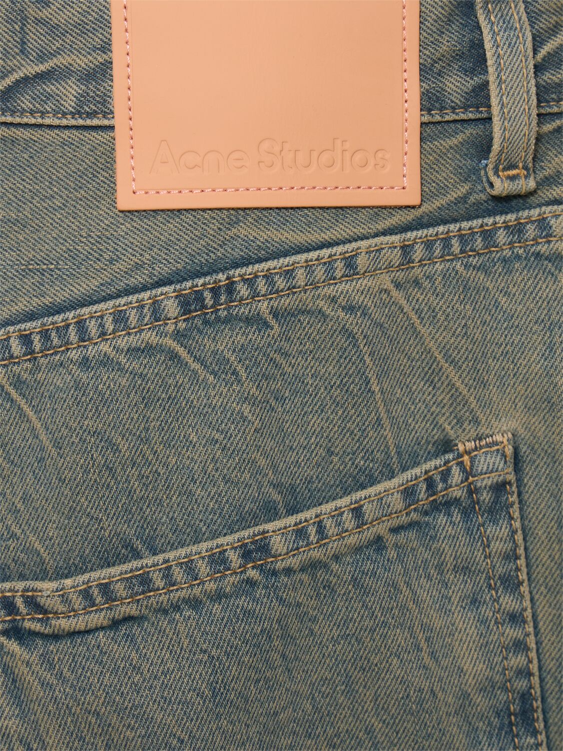 Shop Acne Studios 2023 Delta Cotton Denim Jeans In Blue,beige