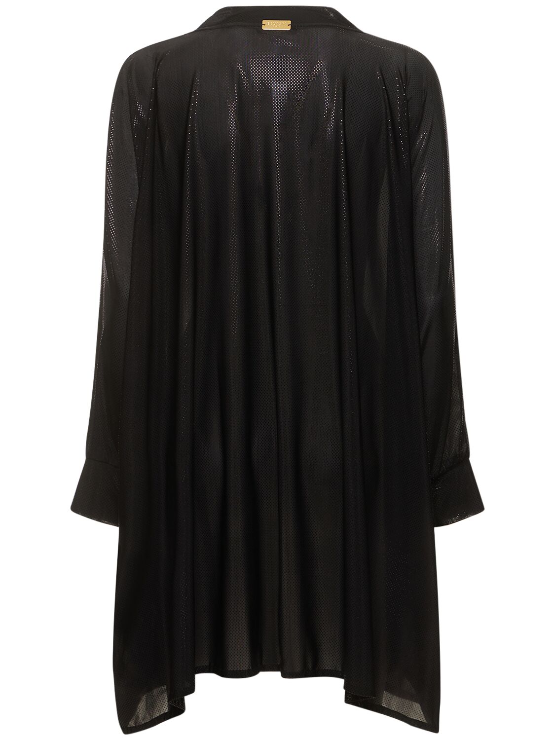 Shop Balmain Cotton Blend Jersey V-neck Kaftan In Black