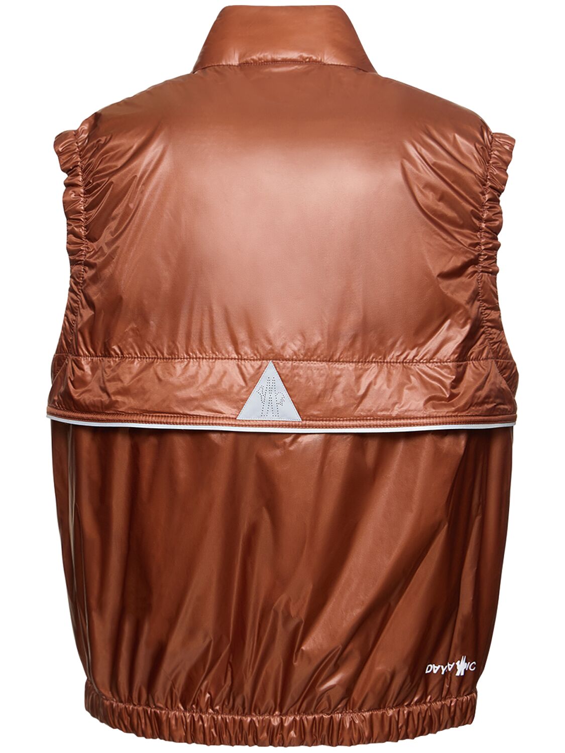 Shop Moncler Ollon Nylon Down Vest In Brown Ginger