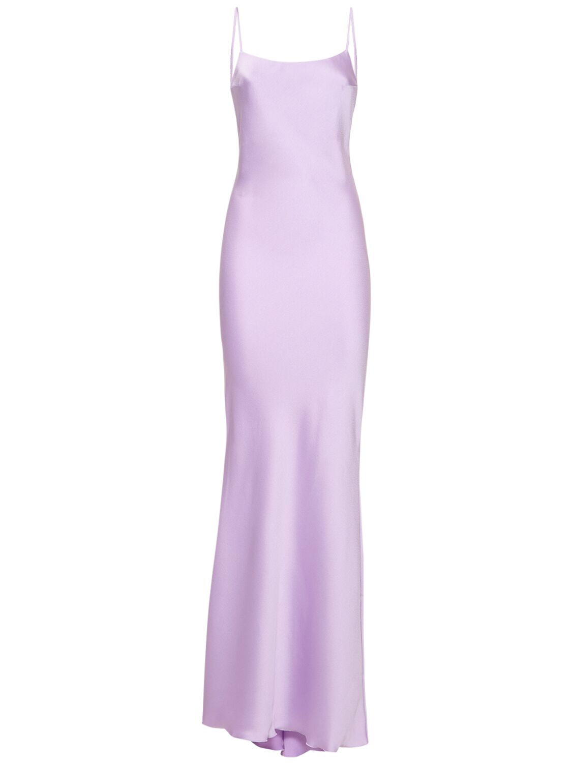 The Andamane Ninfea科技织物绉纱绸缎超长吊带连衣裙 In Lilac