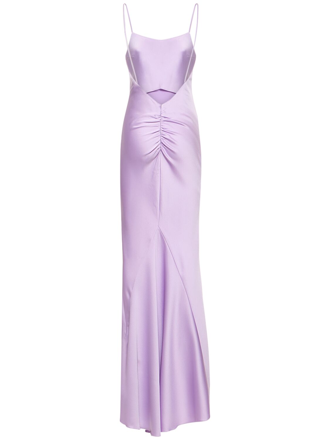Shop The Andamane Ninfea Tech Crepe Satin Maxi Slip Dress In Lilac