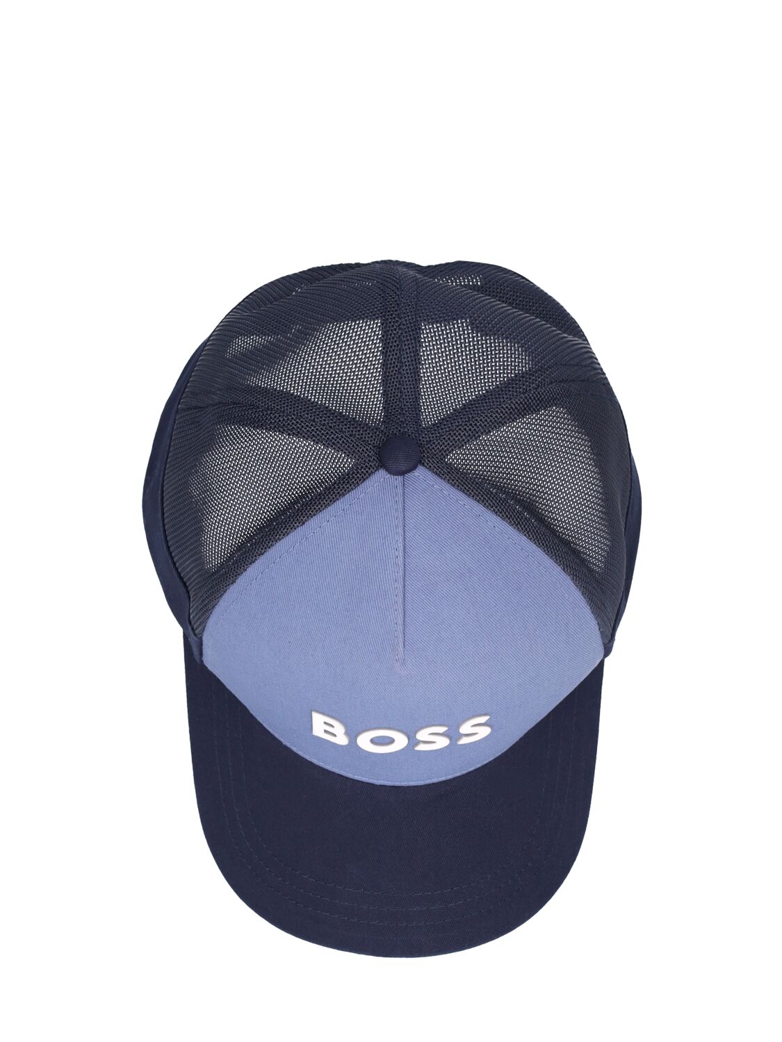 Shop Hugo Boss Cotton Twill & Mesh Baseball Hat In Blue,navy