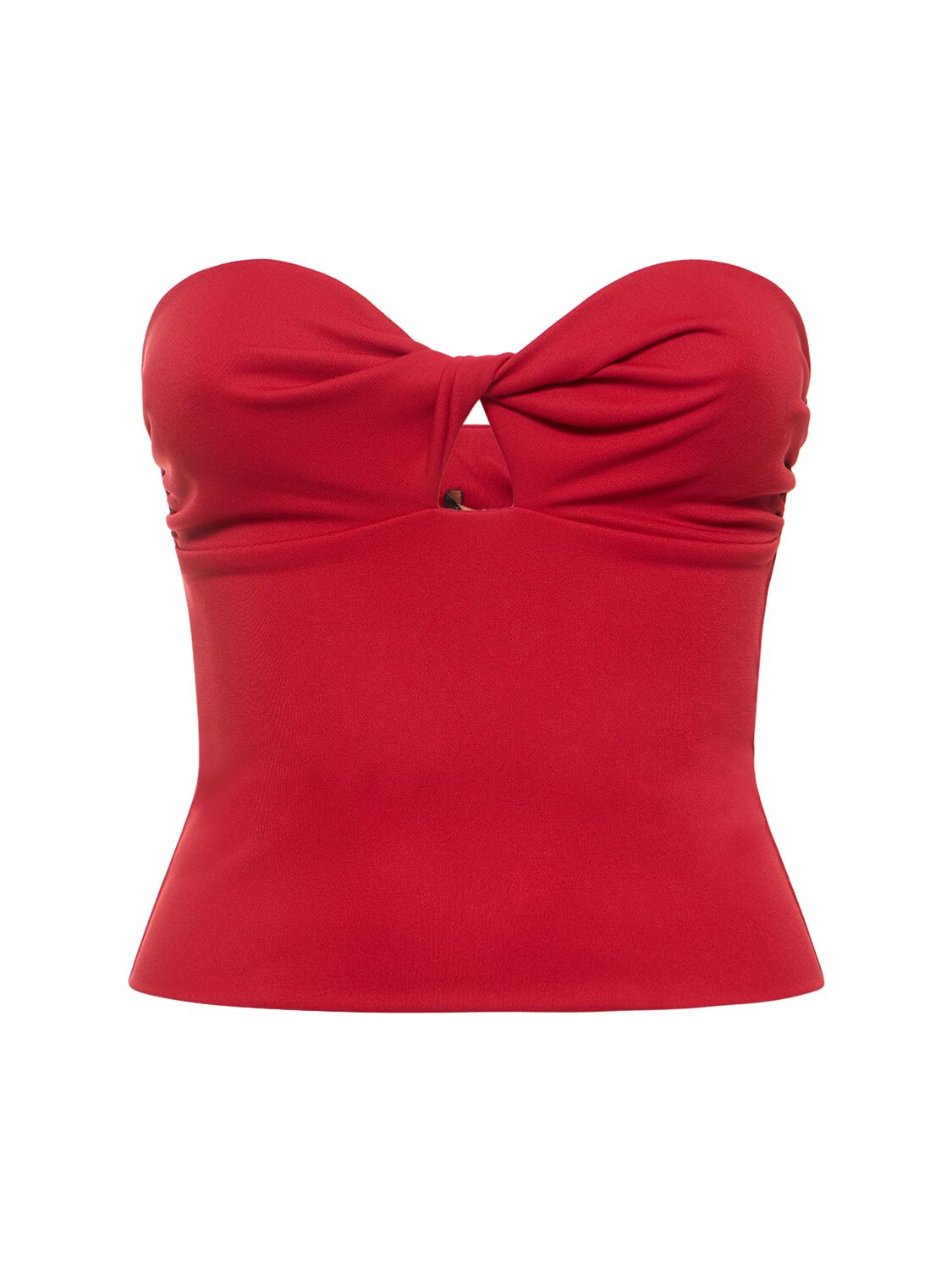 Shop The Andamane Lucille Strapless Stretch Jersey Top In Red
