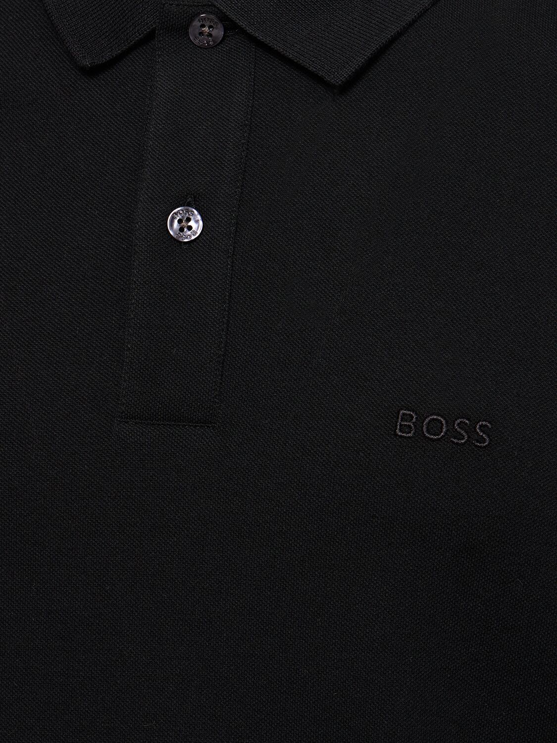 Shop Hugo Boss Pallas Logo Cotton Polo In Black
