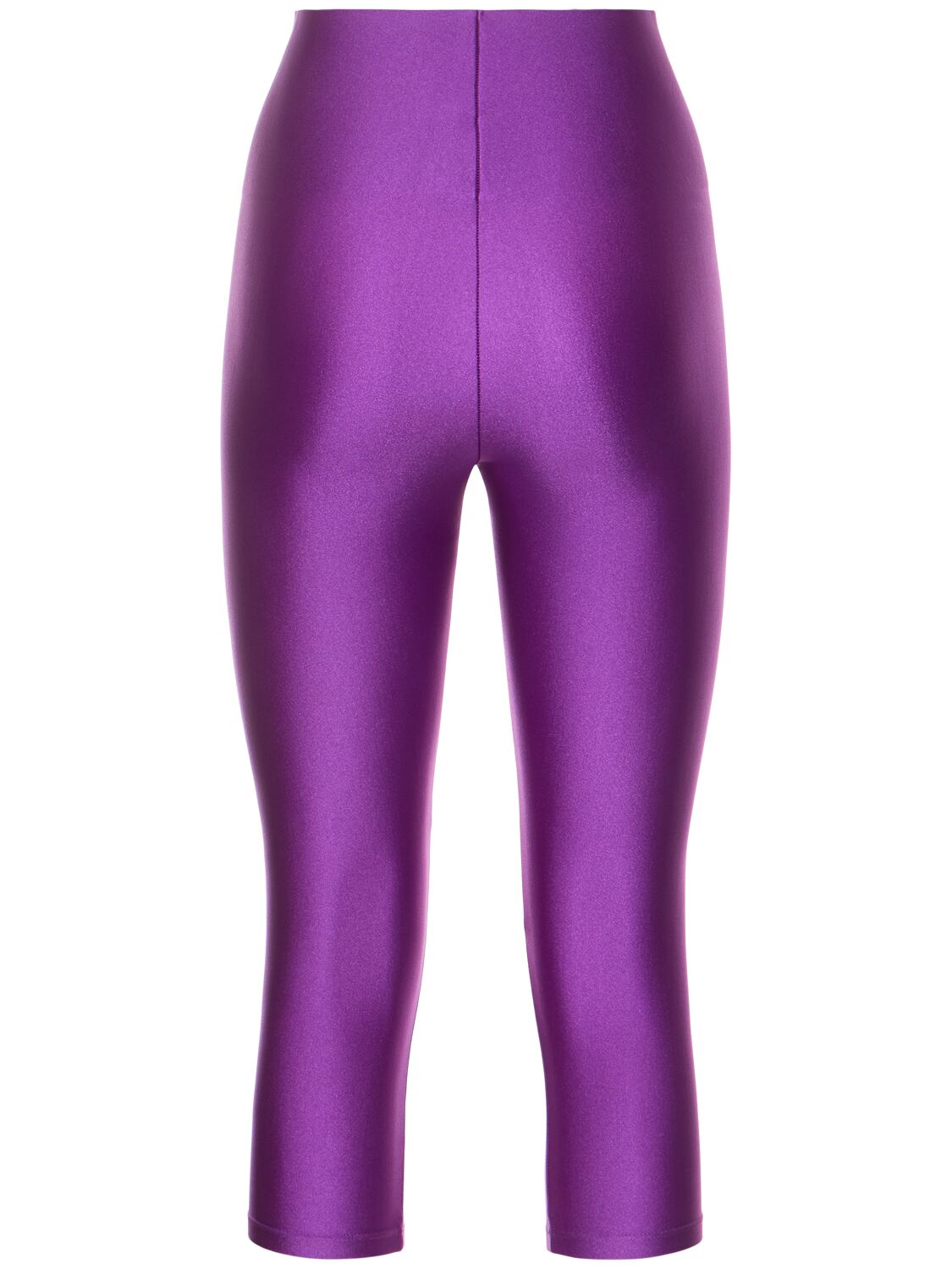 Shop The Andamane Holly Shiny Lycra 3/4 Leggings In Purple