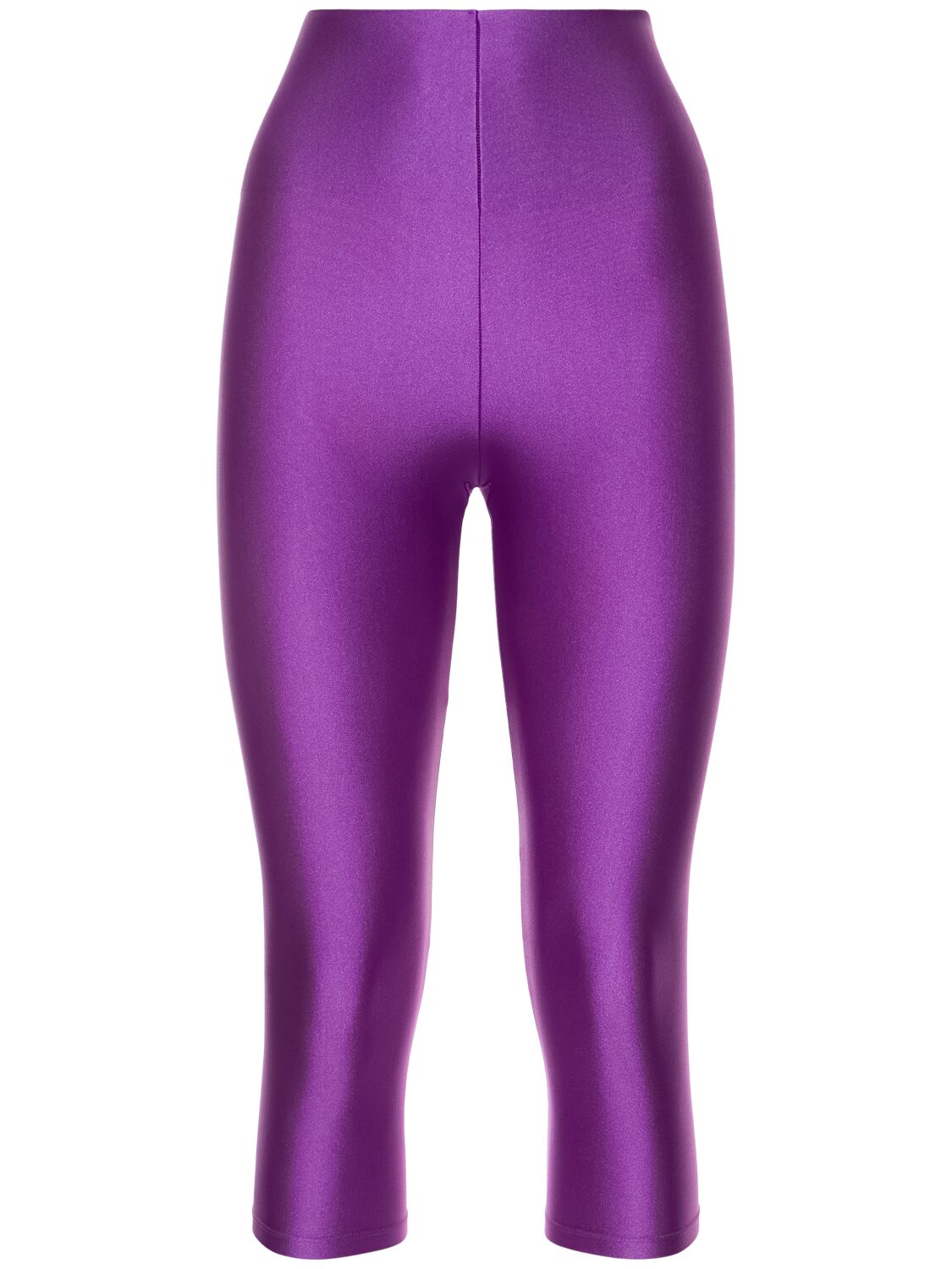 The Andamane Holly Shiny Lycra 3/4 Leggings In Purple