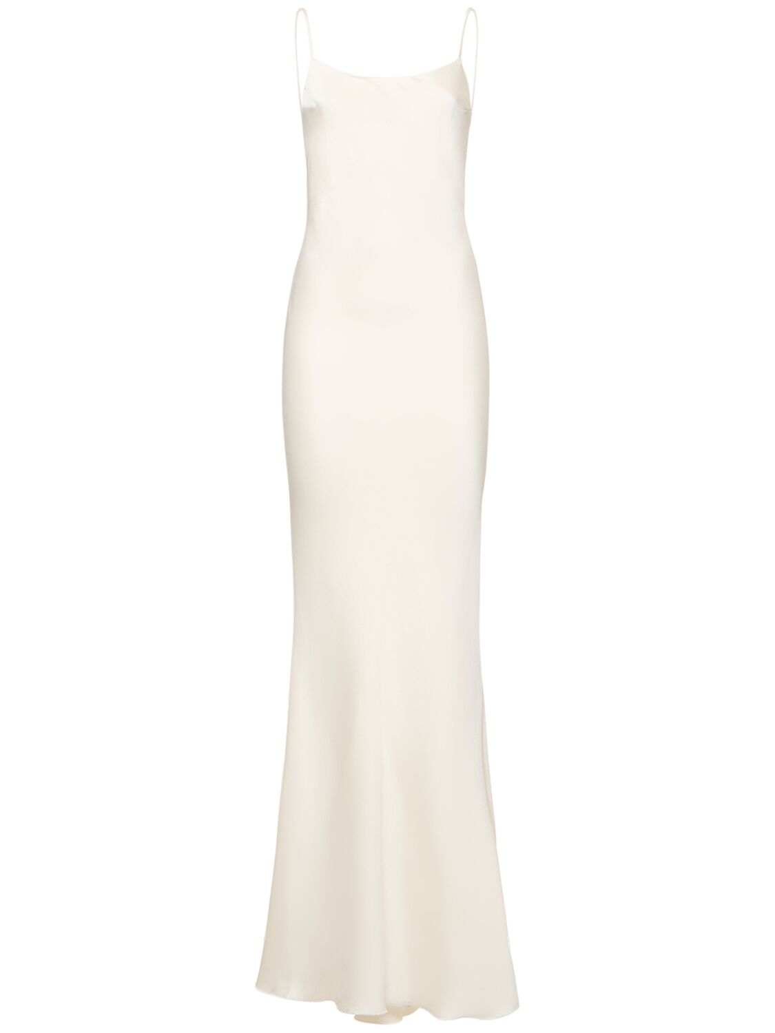 The Andamane Ninfea Tech Crepe Satin Maxi Slip Dress In White